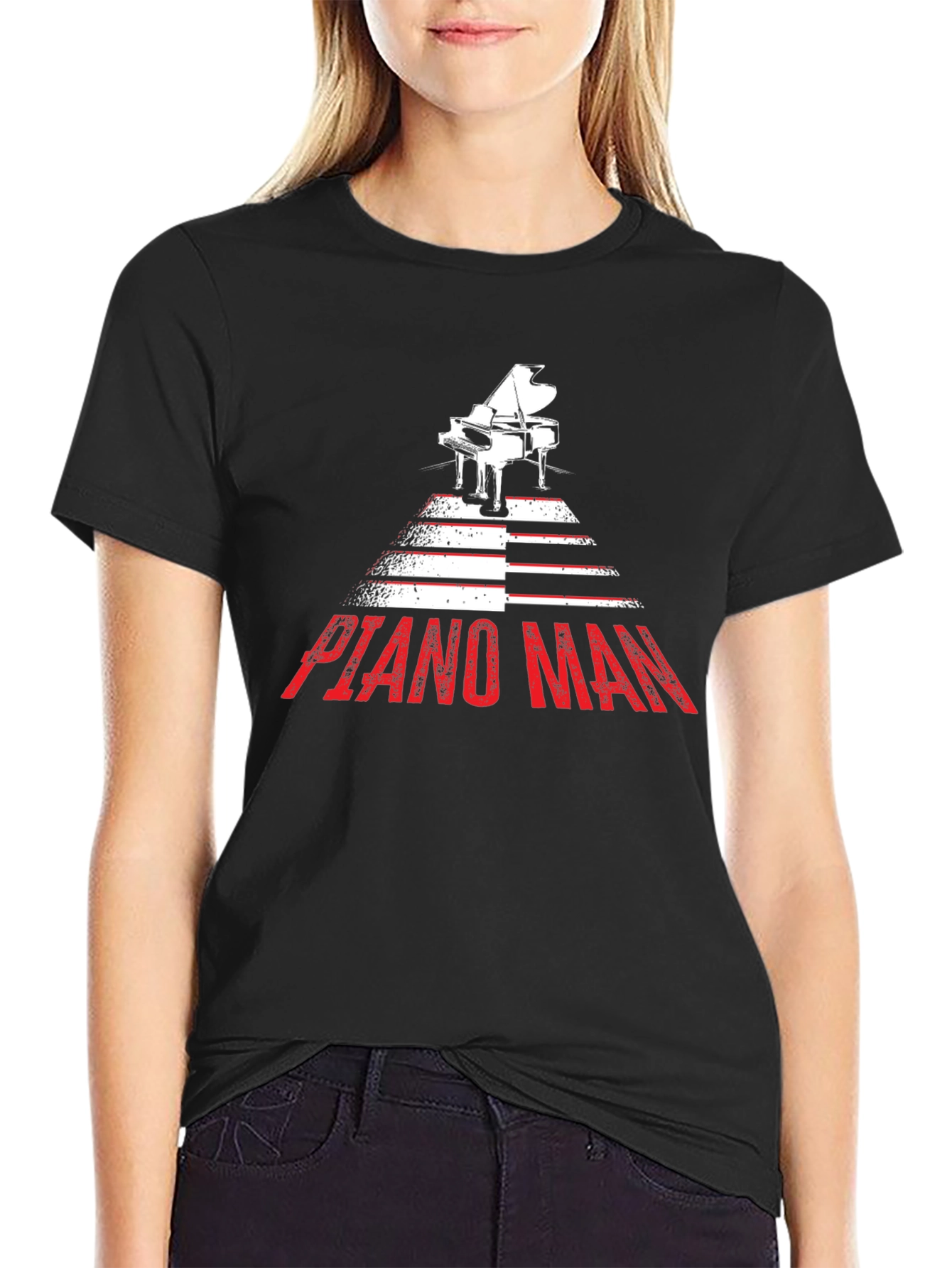 Piano Man Graphic Tee - Music Lover Shirt