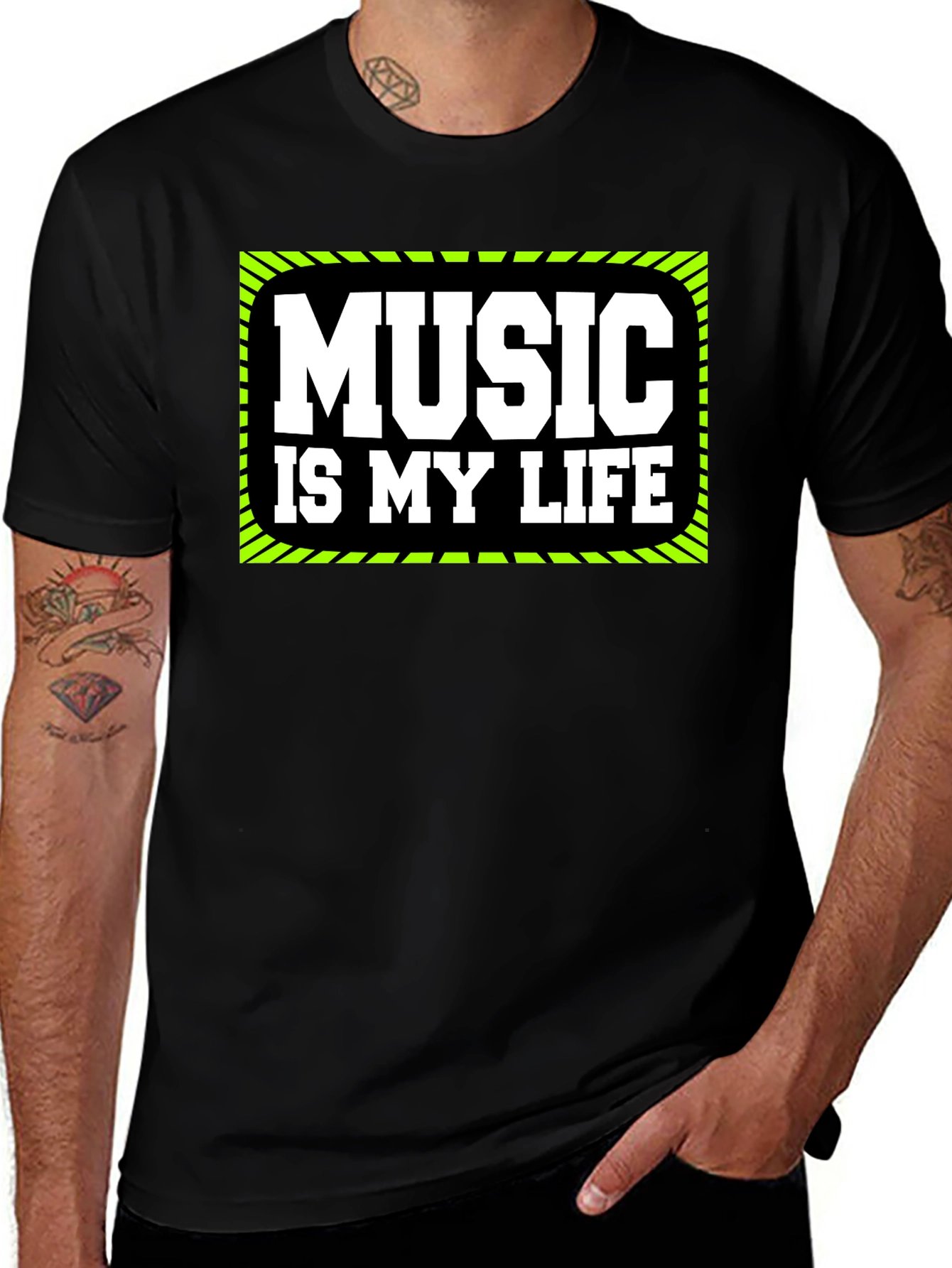 Music is My Life T-Shirt - Black Graphic Tee