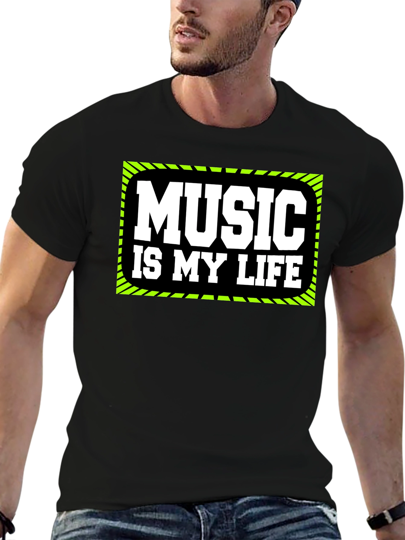 Music is My Life T-Shirt - Black Graphic Tee
