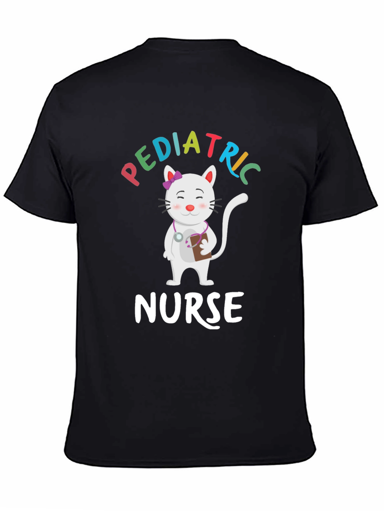 Pediatric Nurse Cat Graphic T-Shirt