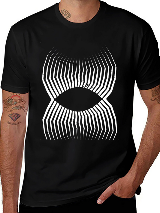 Geometric Eye Graphic Black T-Shirt
