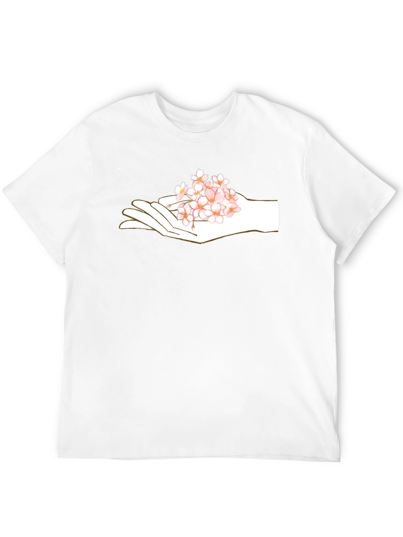 Floral Hand Graphic Black T-Shirt