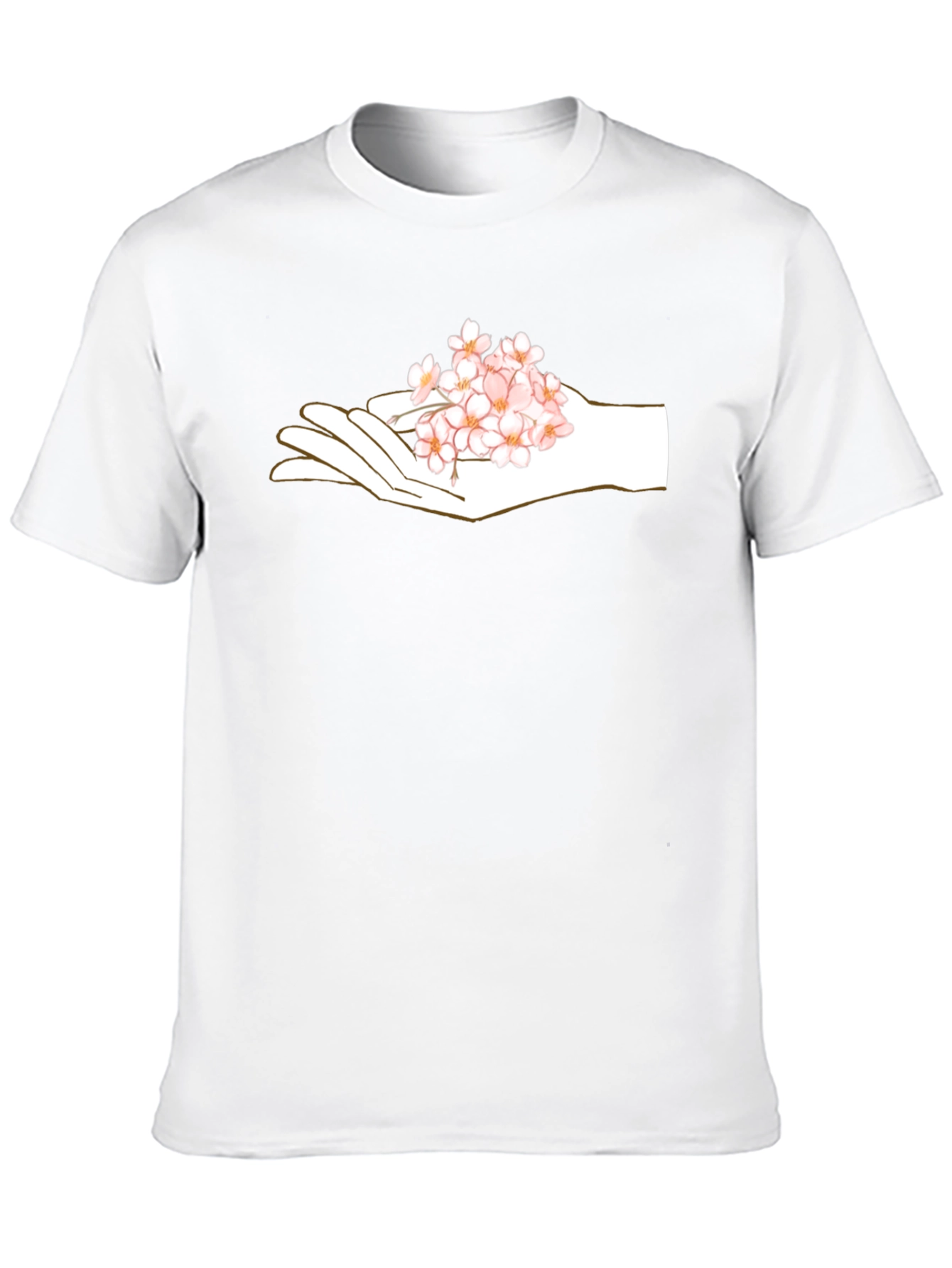 Floral Hand Graphic Black T-Shirt