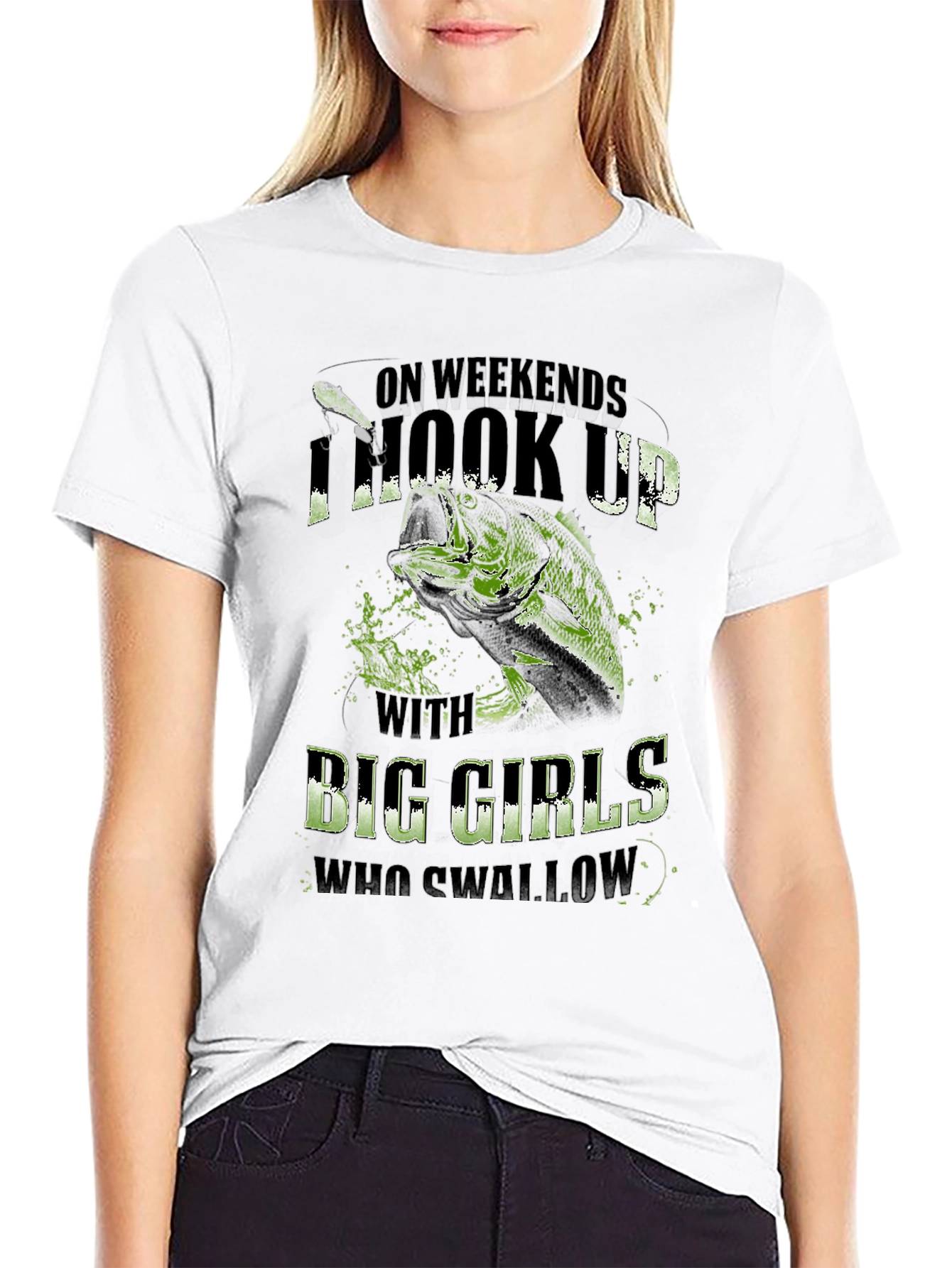 Hook Up Big Girls Fishing T-Shirt