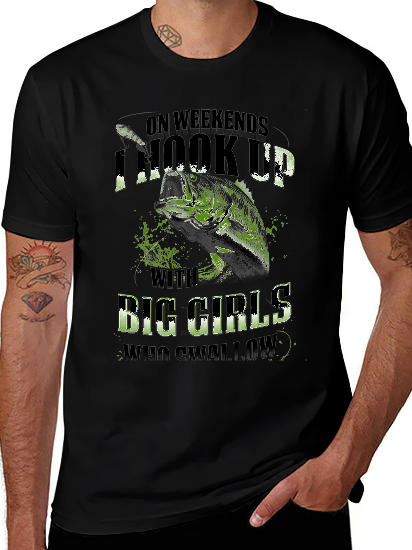 Hook Up Big Girls Fishing T-Shirt