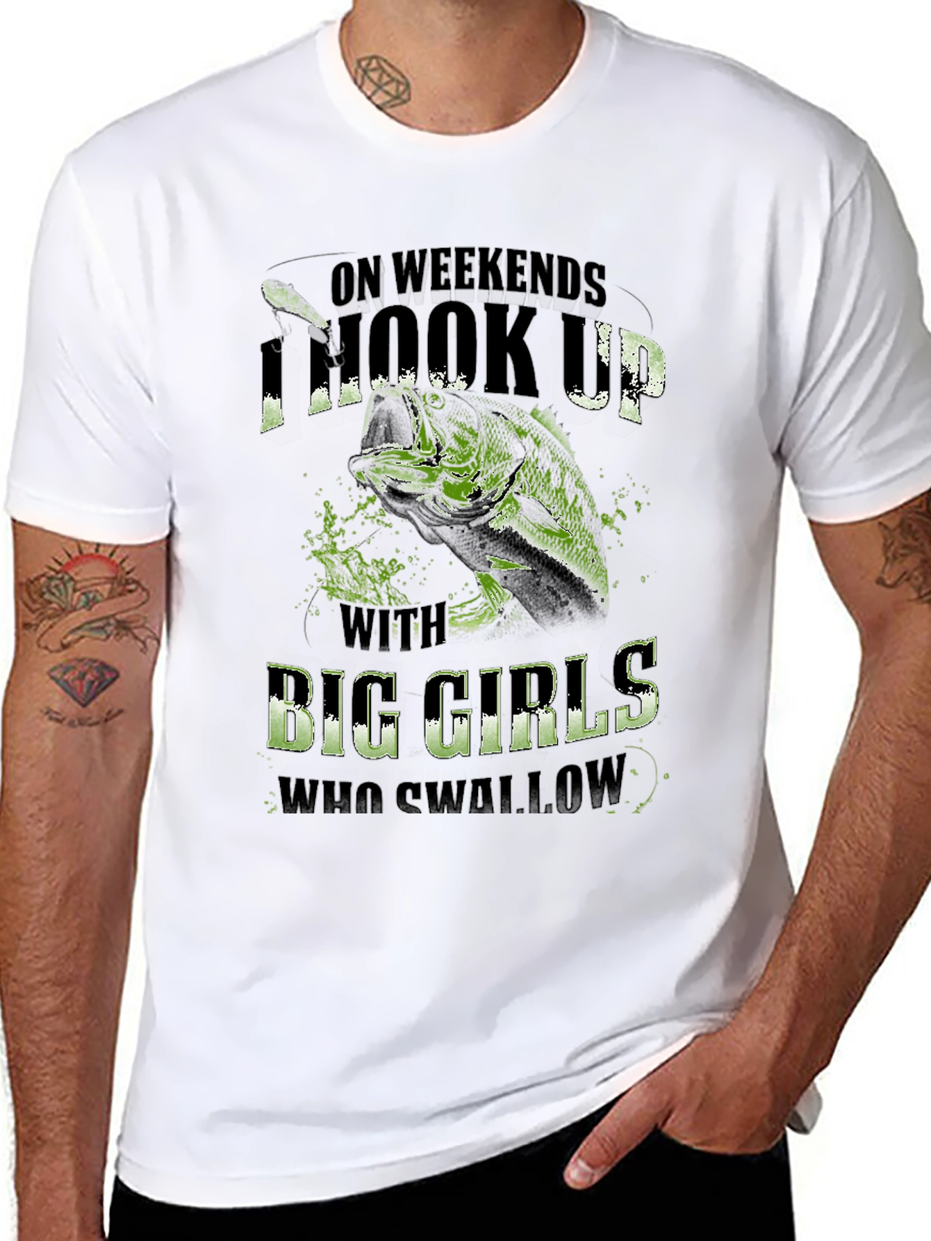Hook Up Big Girls Fishing T-Shirt
