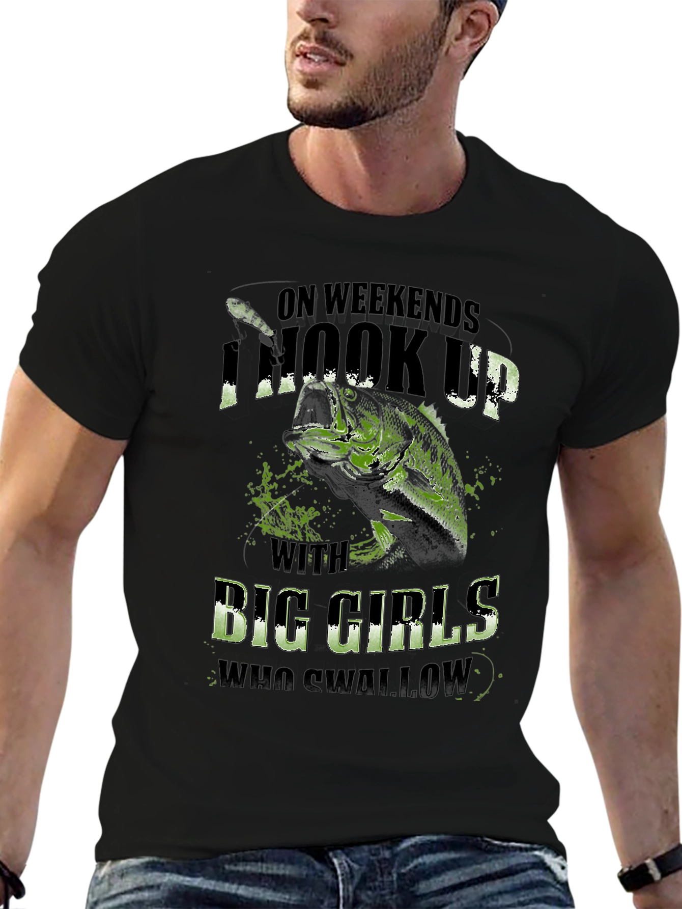 Hook Up Big Girls Fishing T-Shirt