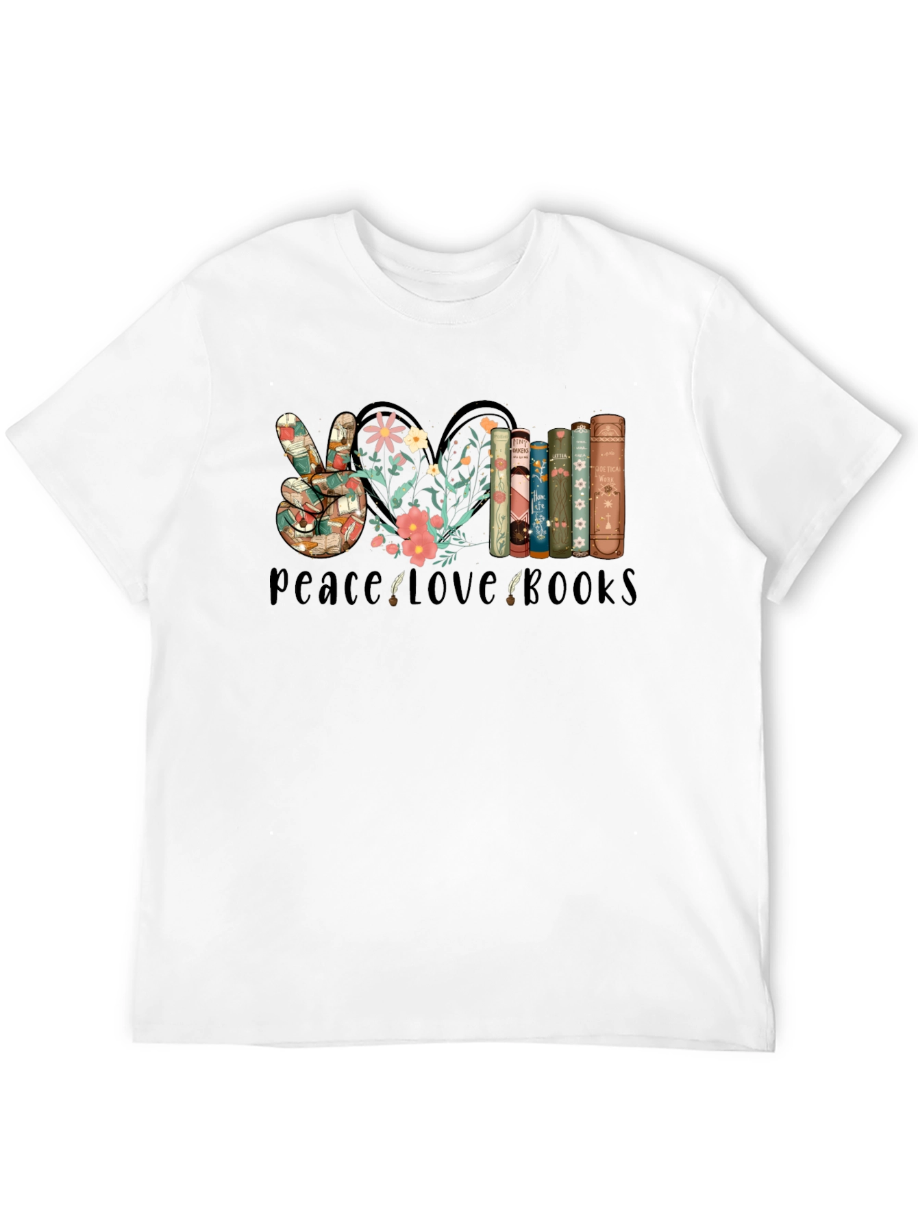 Peace Love Books Graphic T-Shirt