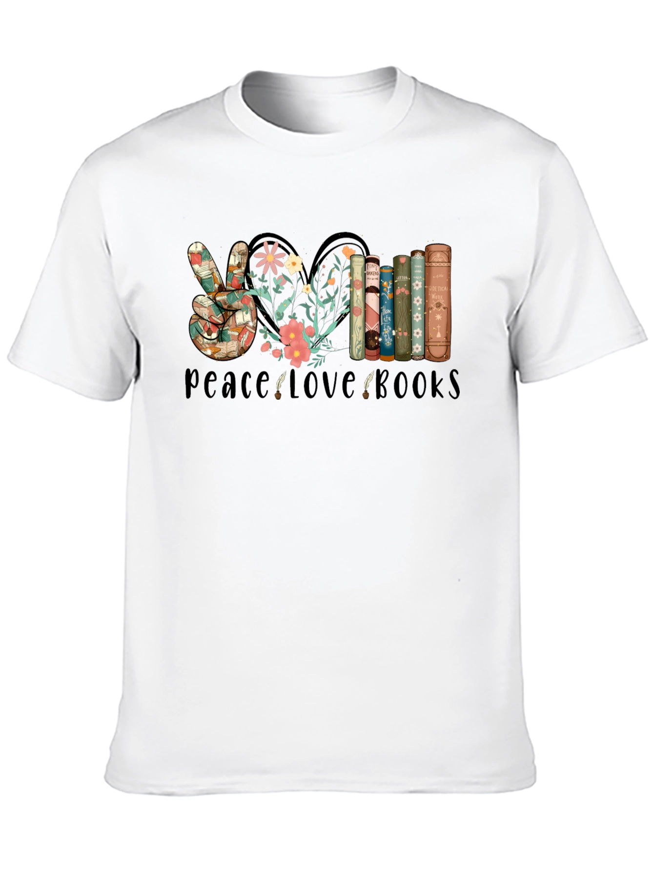Peace Love Books Graphic T-Shirt