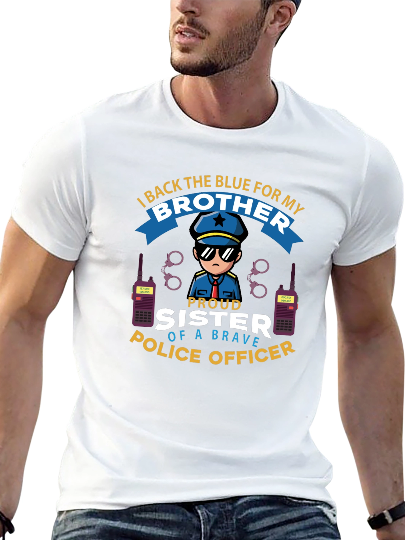 Proud Sister of a Brave Police Officer T-Shirt