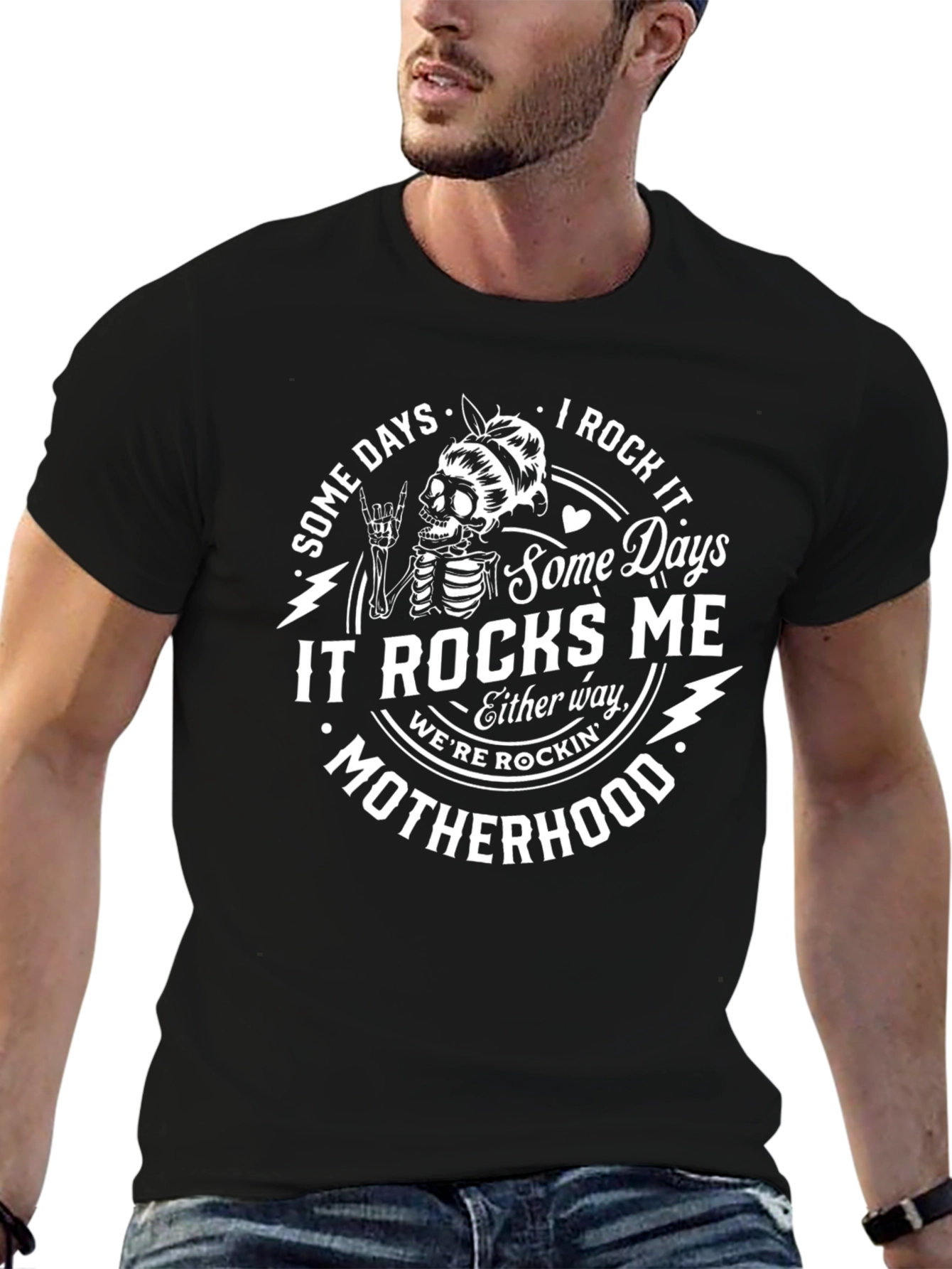 Rockin Motherhood T-Shirt - Black Graphic Tee