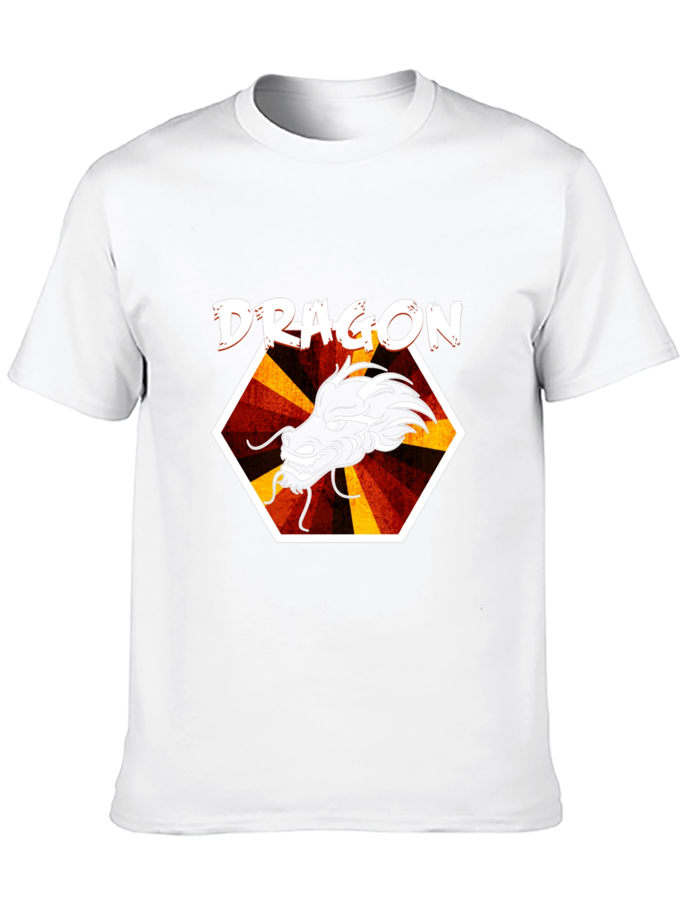 Dragon Graphic Tee - Cool Hexagon Design