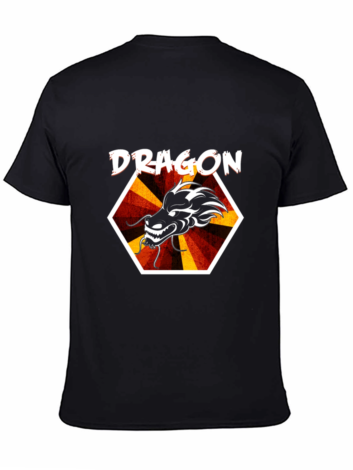 Dragon Graphic Tee - Cool Hexagon Design