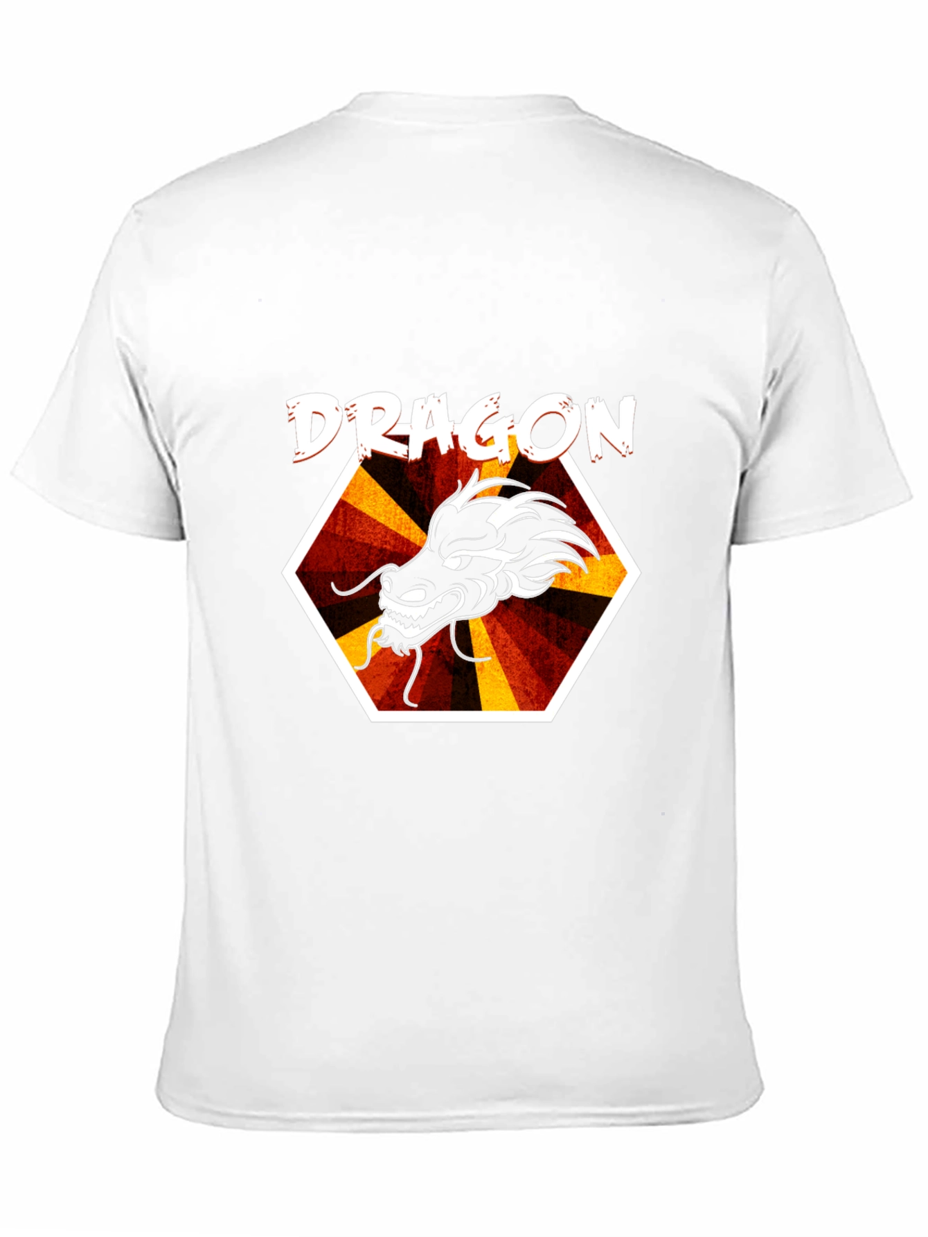 Dragon Graphic Tee - Cool Hexagon Design