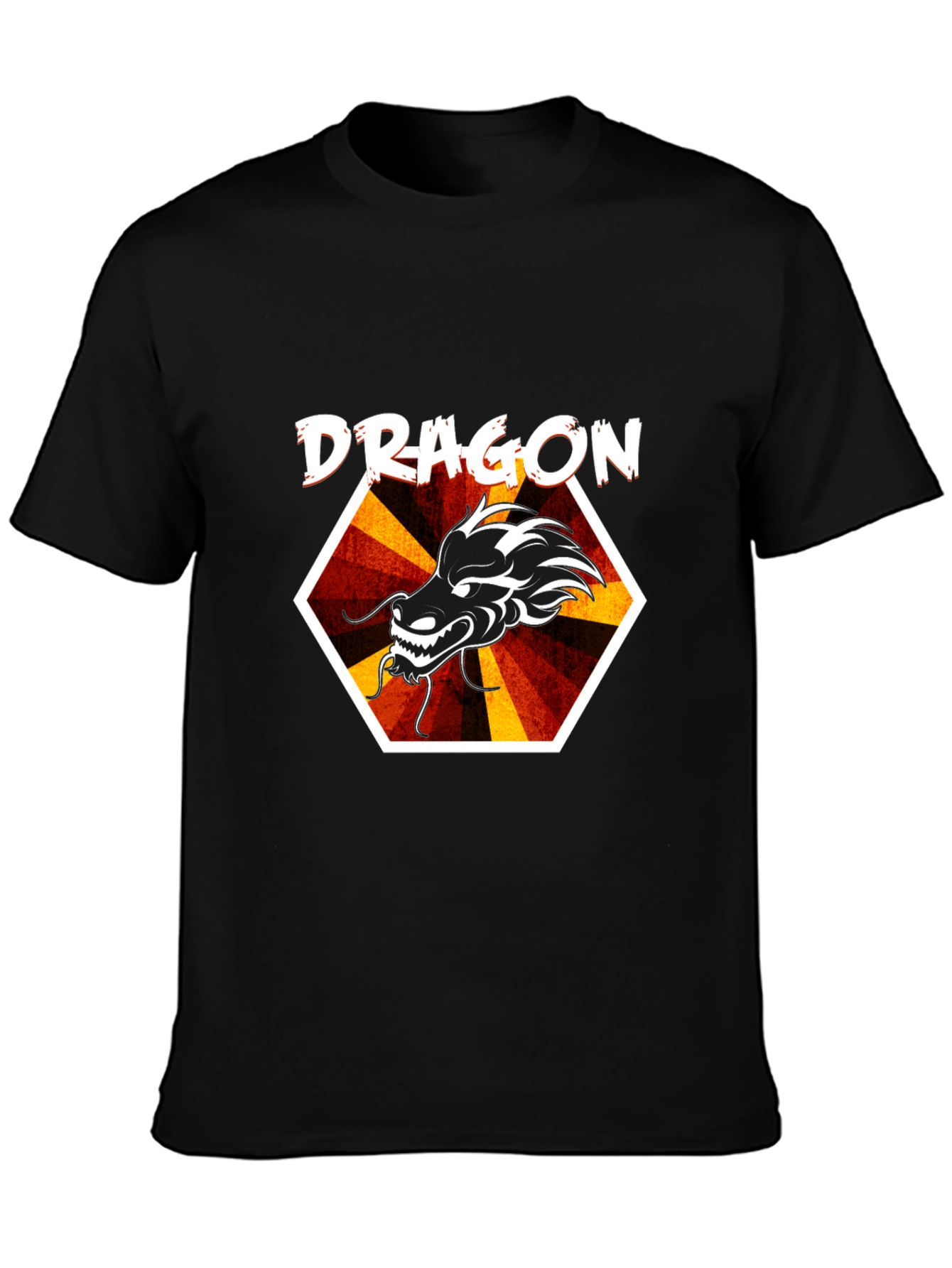 Dragon Graphic Tee - Cool Hexagon Design