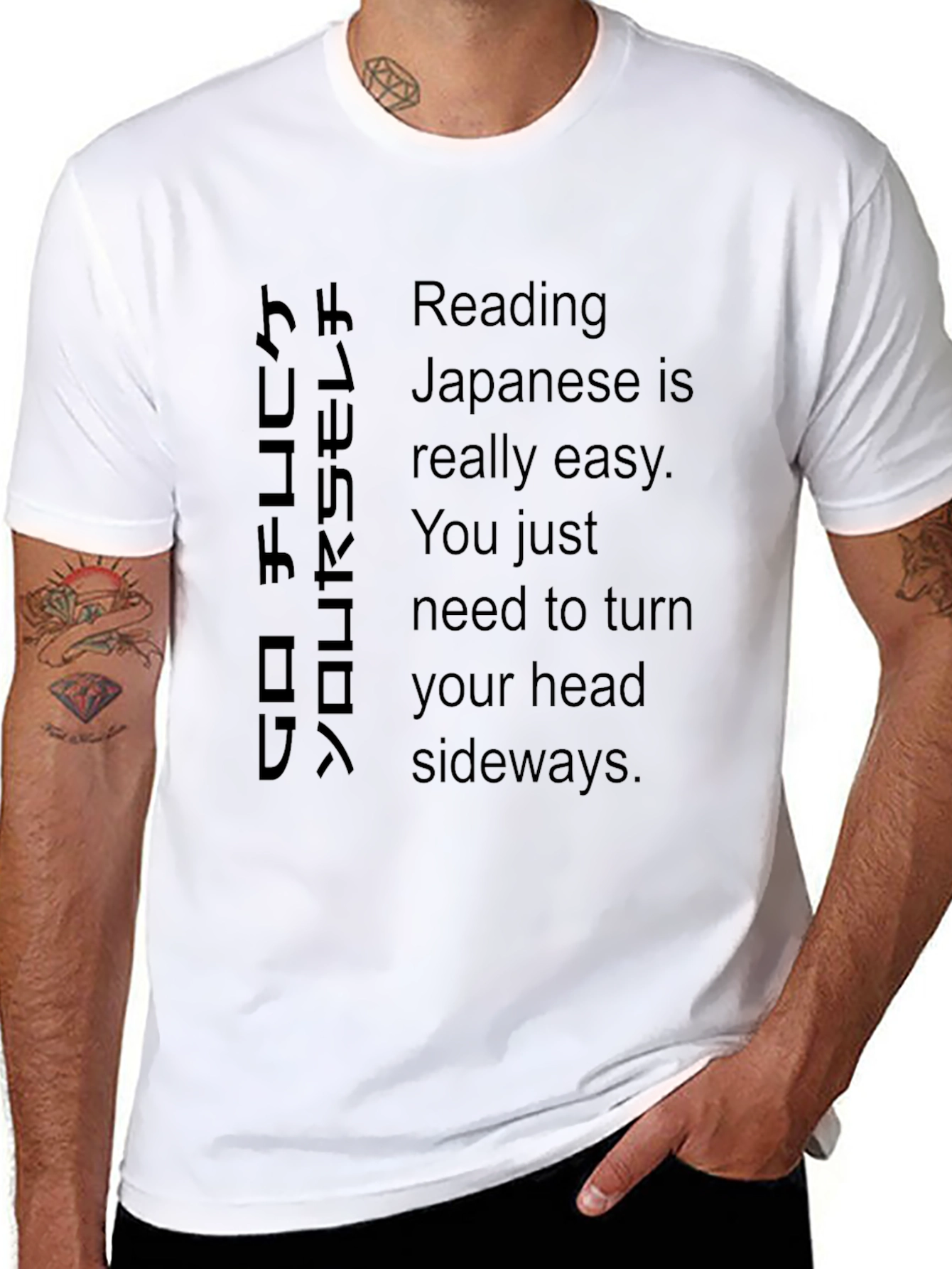 Humorous T-Shirt: Reading Japanese is Easy