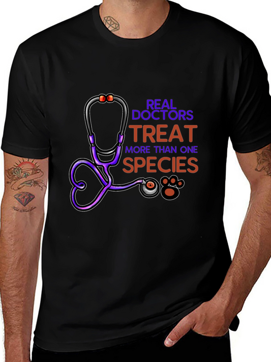 Veterinarian T-Shirt - Real Doctors Treat More Than One Species