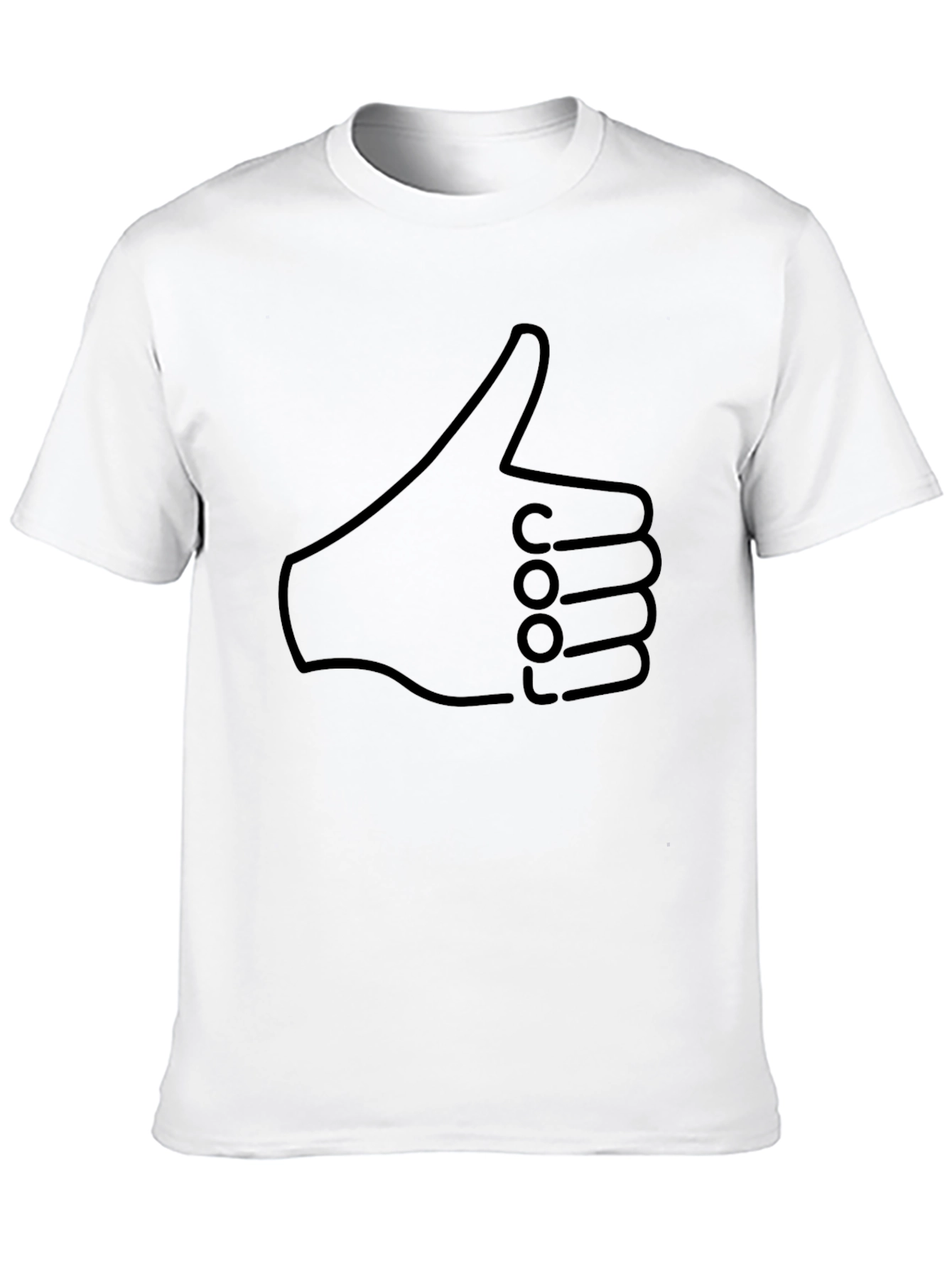 Thumbs Up Graphic Print Mens Black T-Shirt