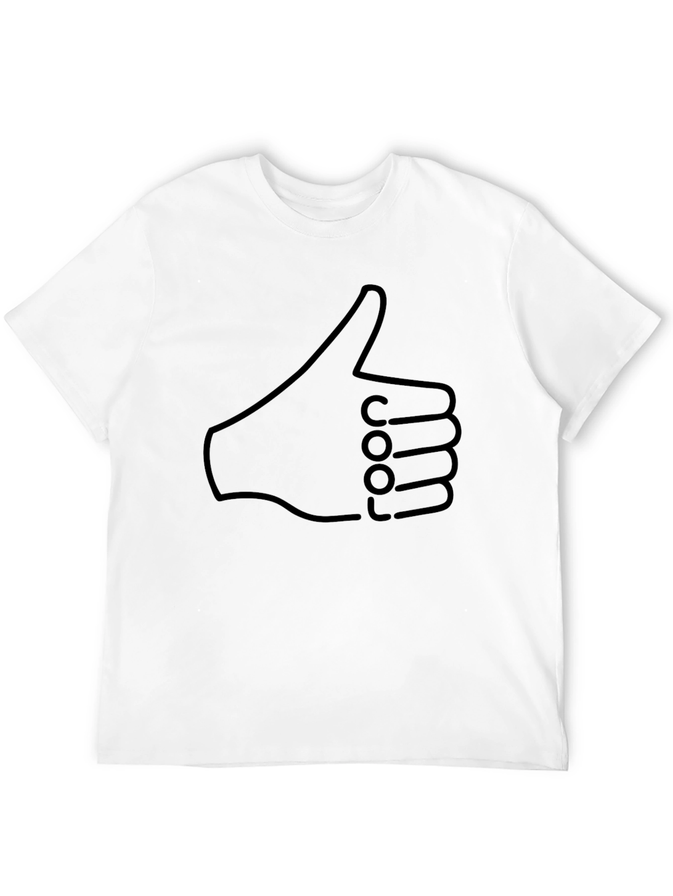 Thumbs Up Graphic Print Mens Black T-Shirt