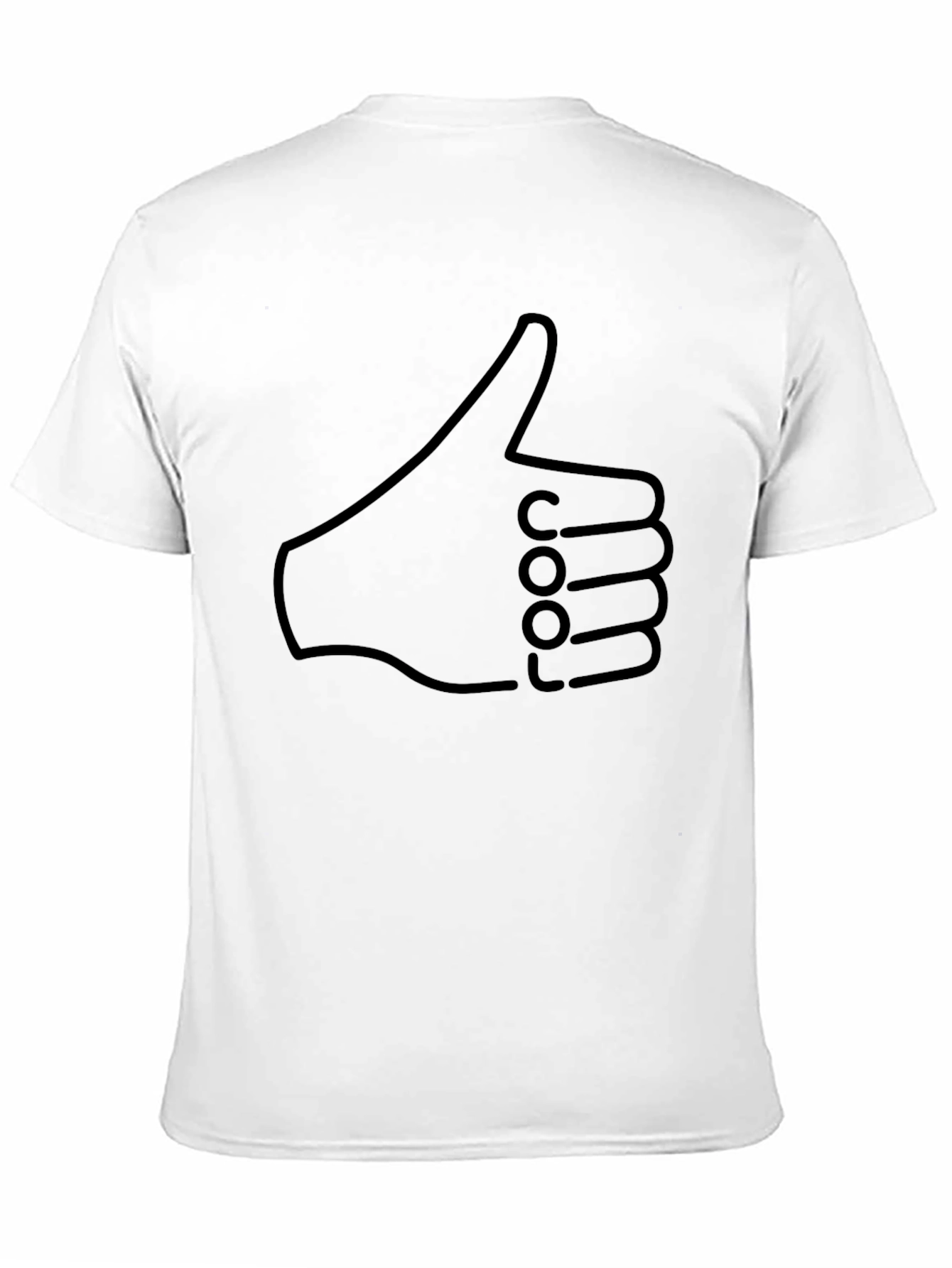 Thumbs Up Graphic Print Mens Black T-Shirt