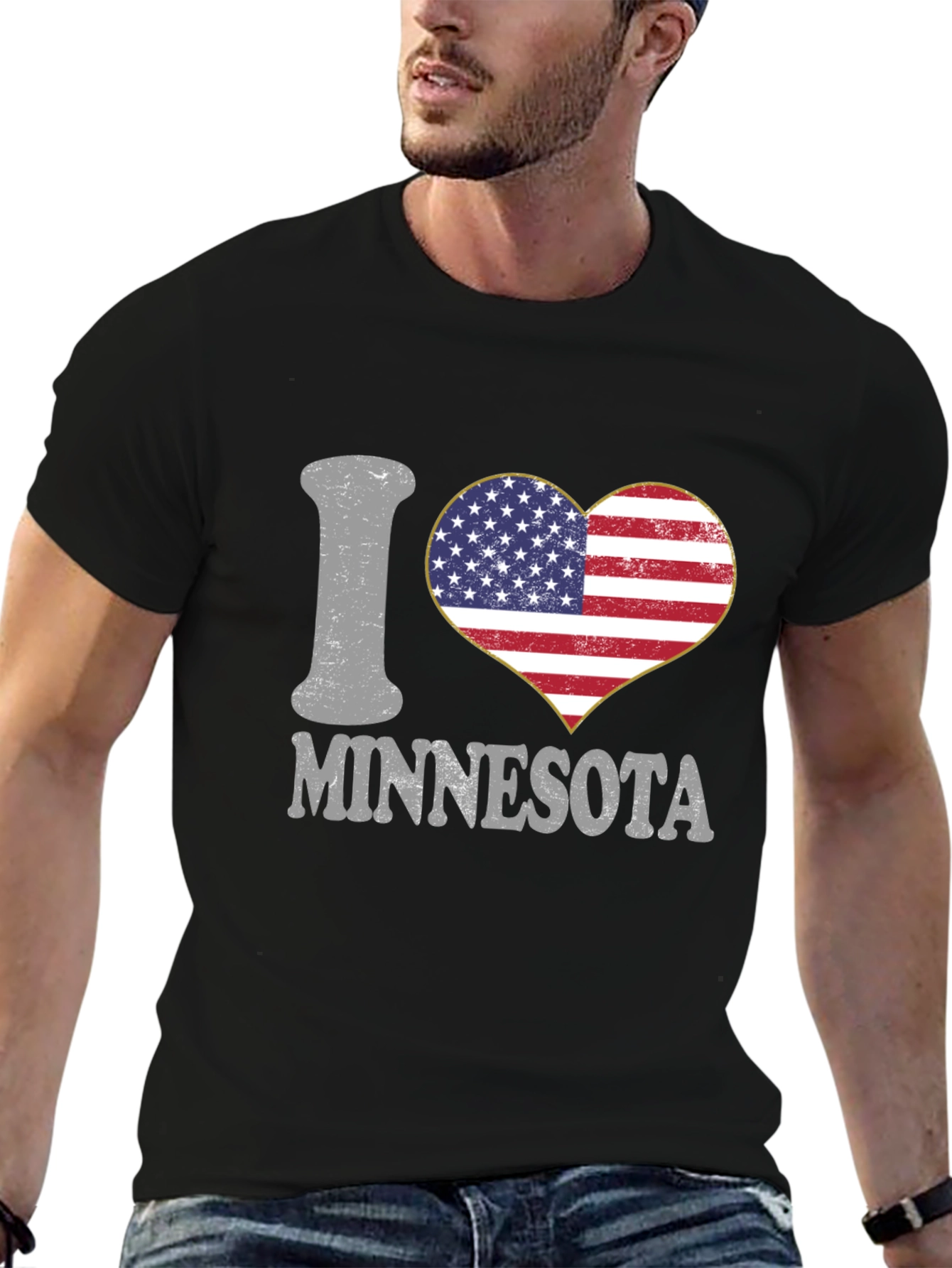 I Heart Minnesota USA Flag Tee