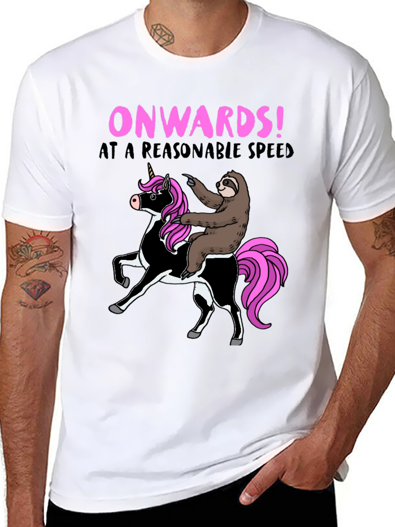 Funny Sloth Riding Unicorn T-Shirt