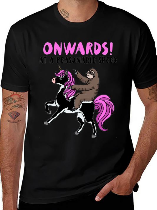 Funny Sloth Riding Unicorn T-Shirt