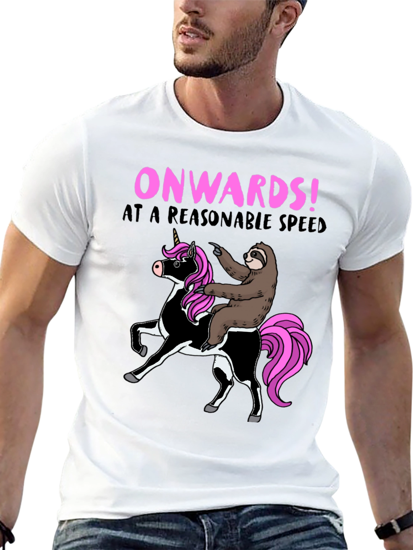 Funny Sloth Riding Unicorn T-Shirt