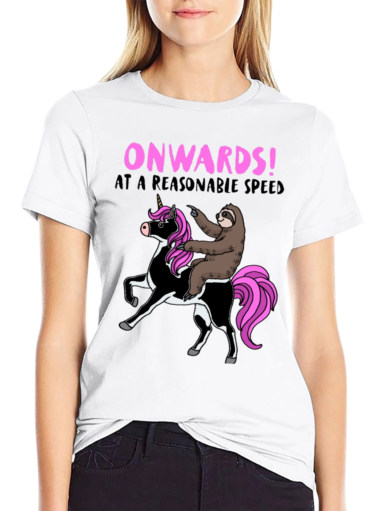 Funny Sloth Riding Unicorn T-Shirt