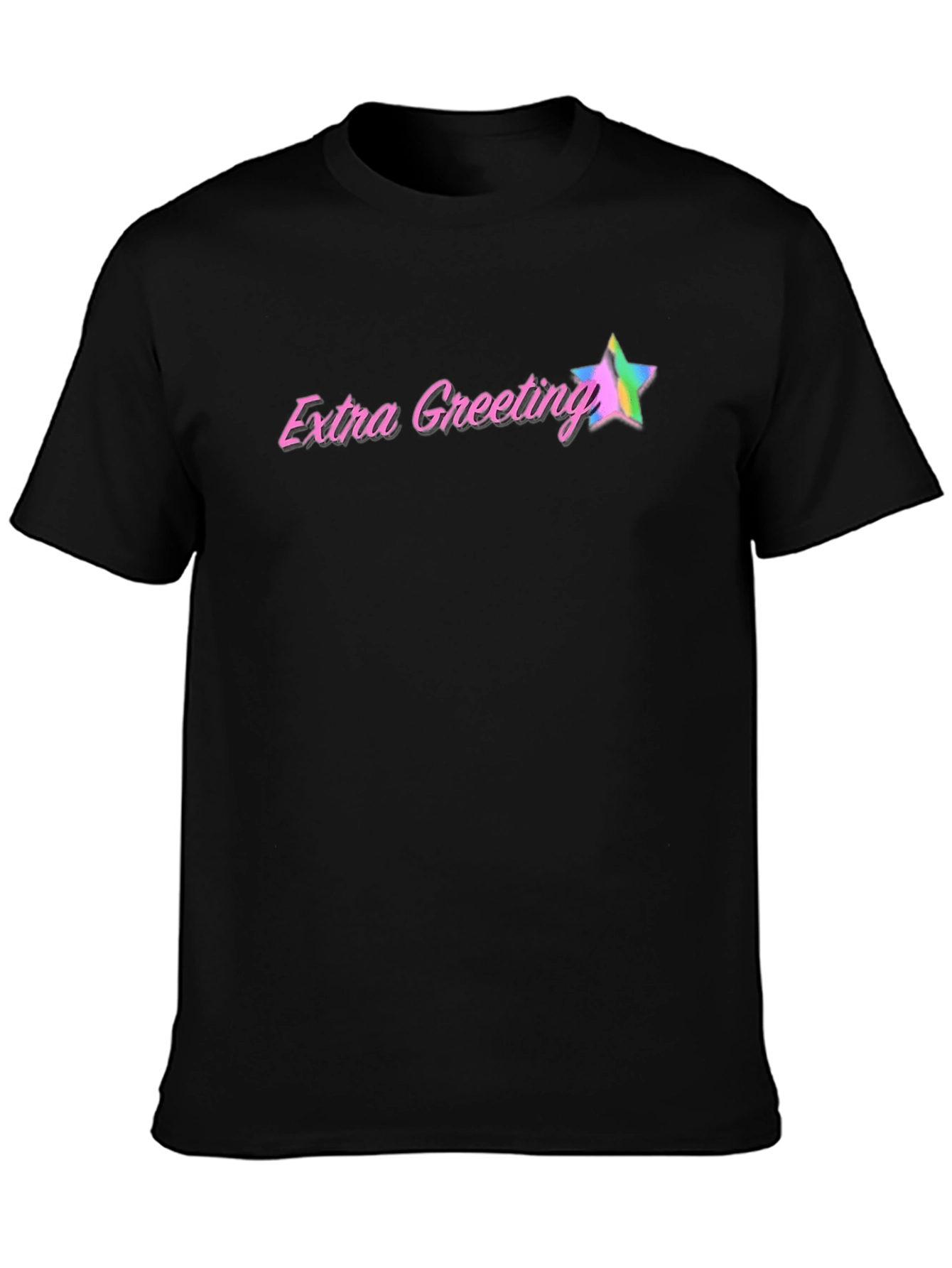 Extra Greeting Black Graphic T-Shirt