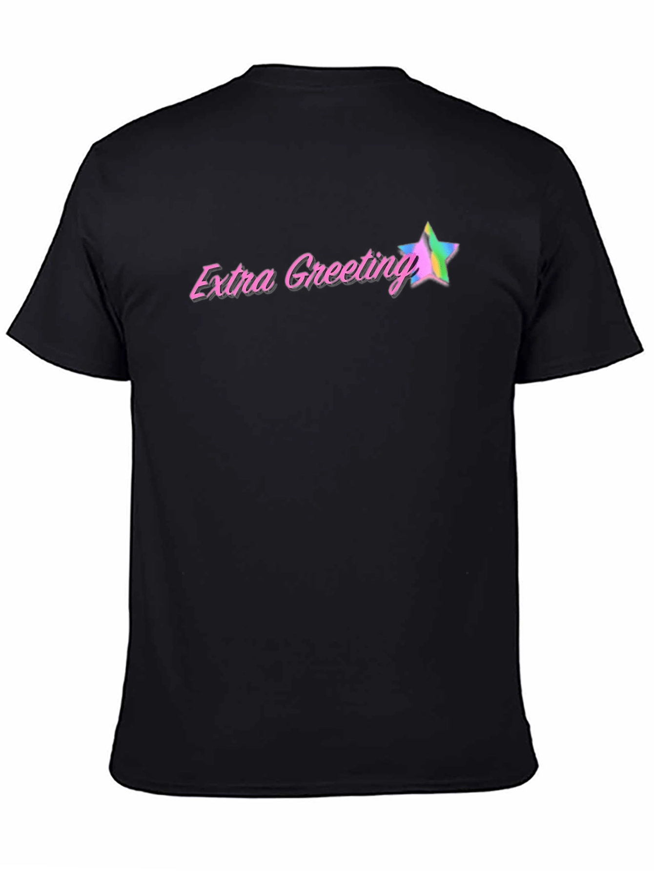 Extra Greeting Black Graphic T-Shirt
