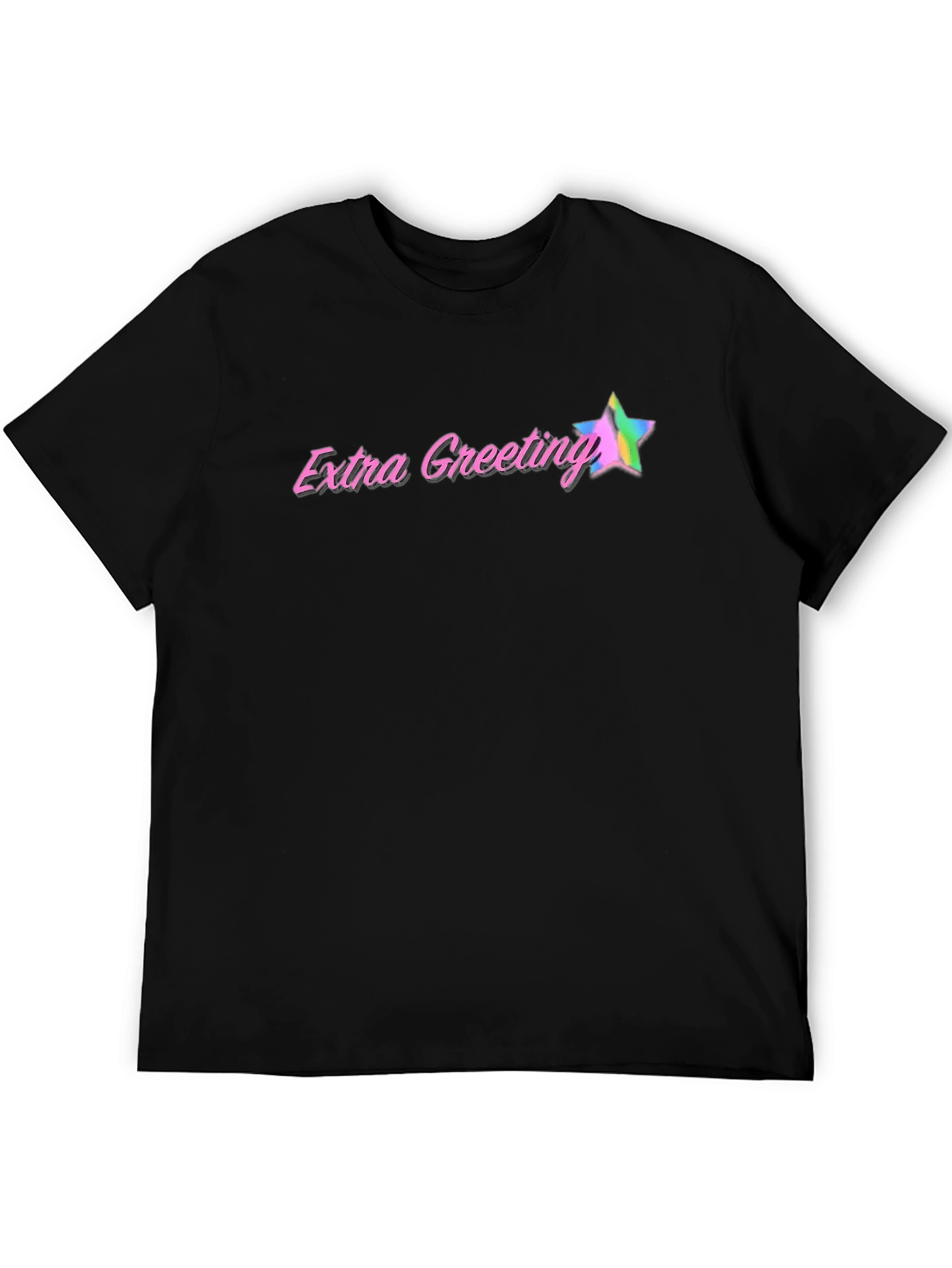 Extra Greeting Black Graphic T-Shirt
