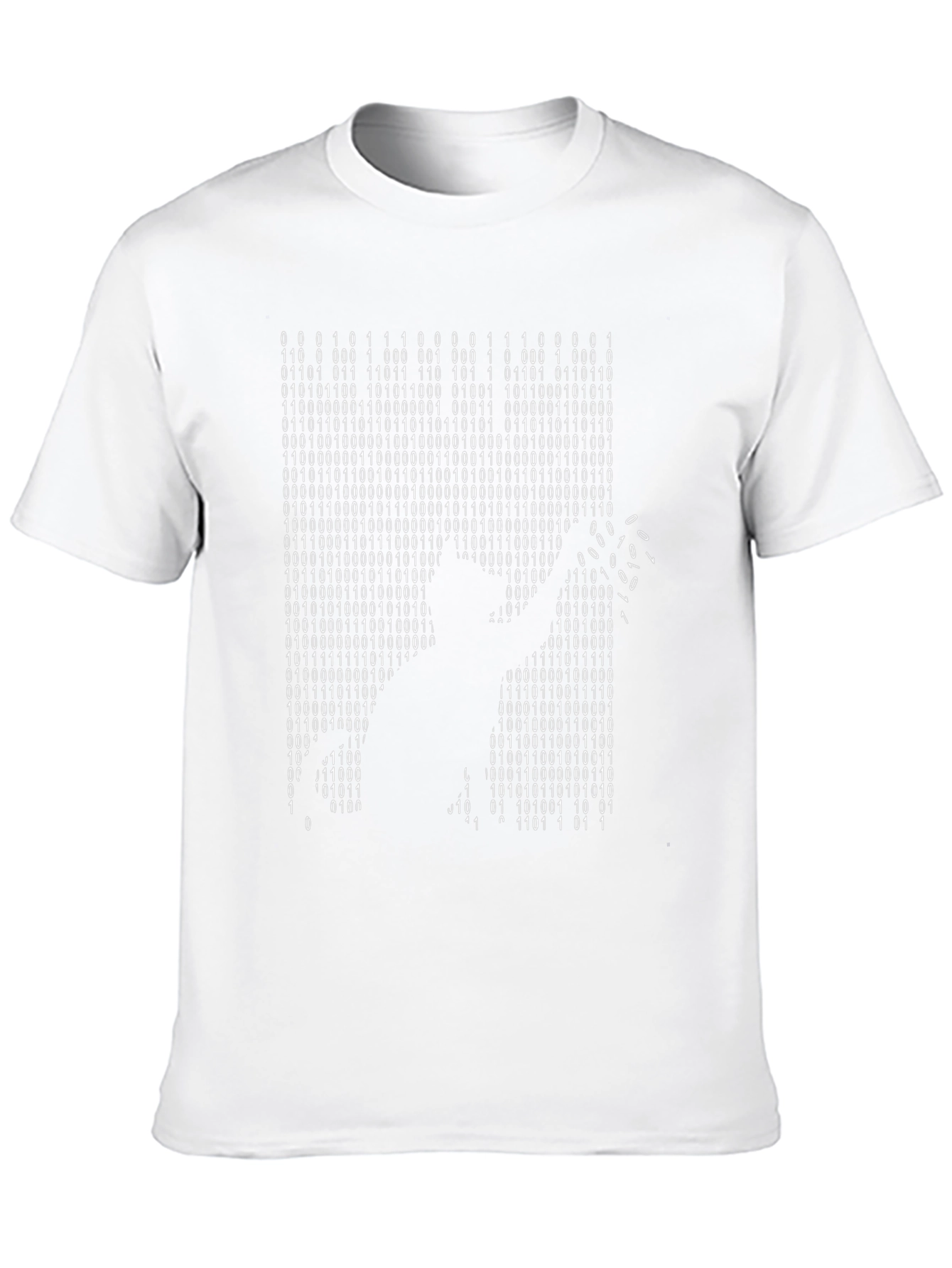 Binary Code Silhouette T-Shirt - Hacker Style
