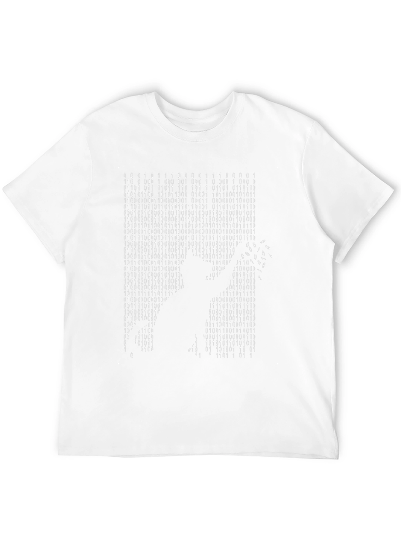 Binary Code Silhouette T-Shirt - Hacker Style