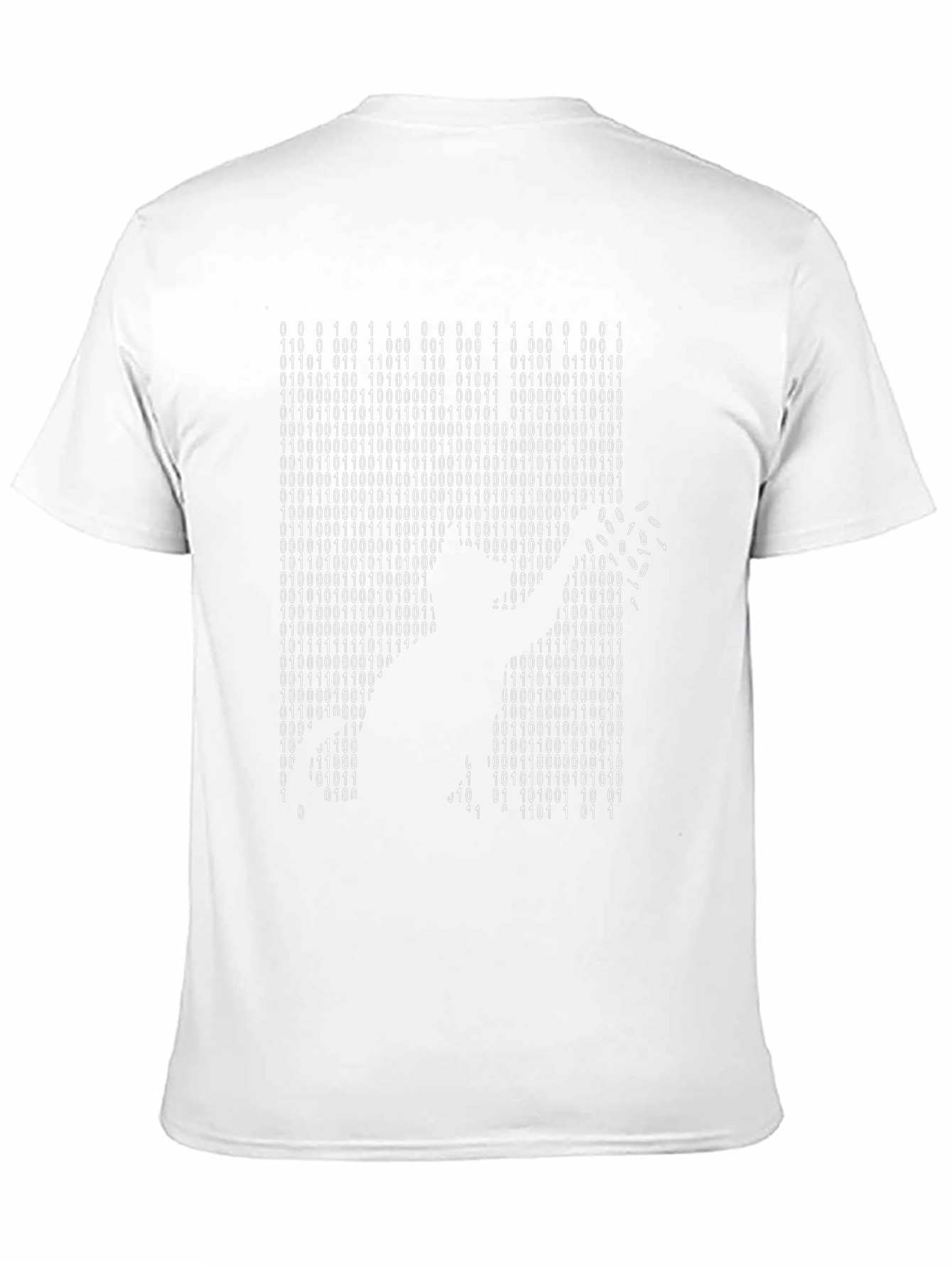 Binary Code Silhouette T-Shirt - Hacker Style