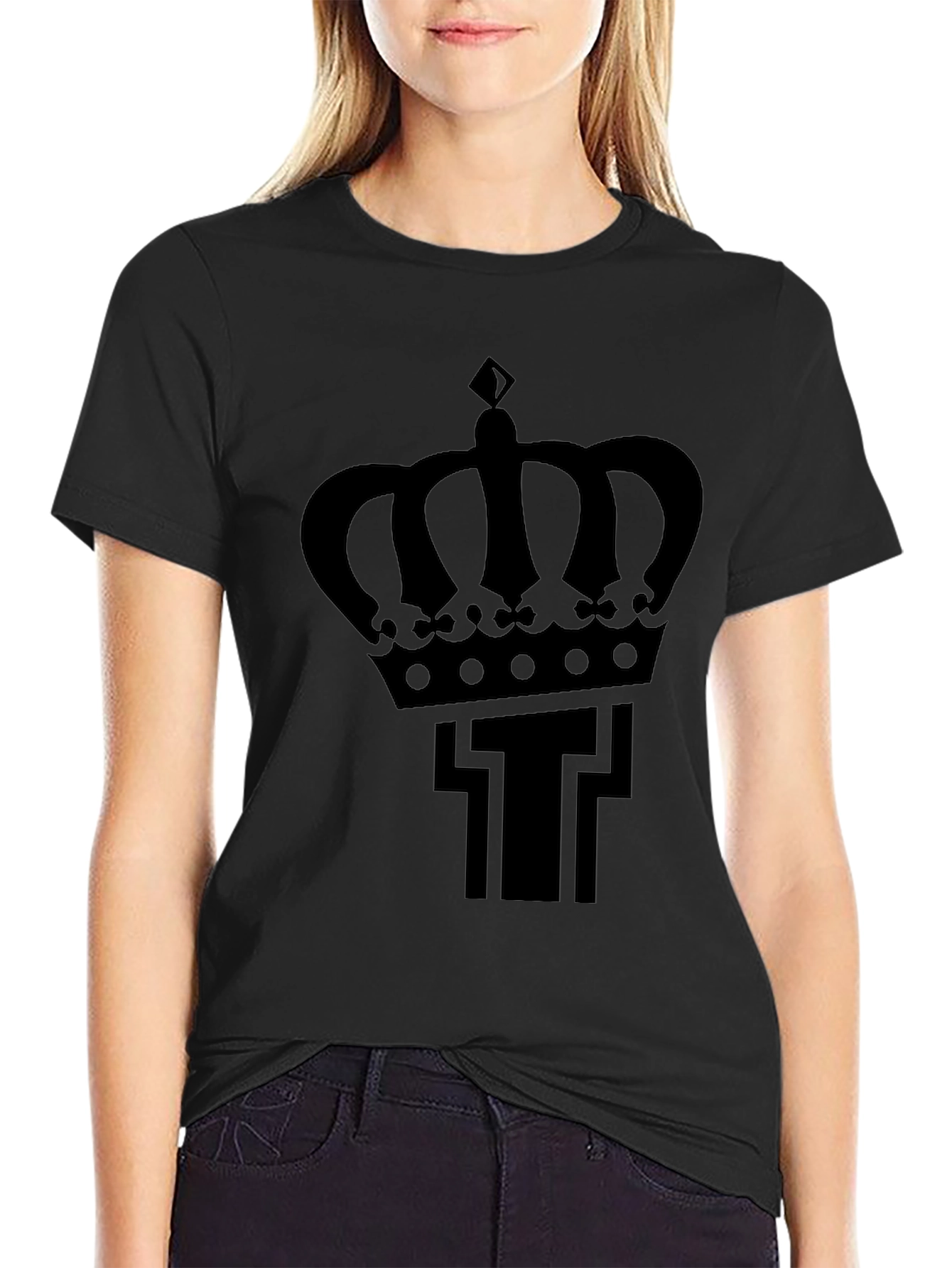 Crown T Black Graphic Tee
