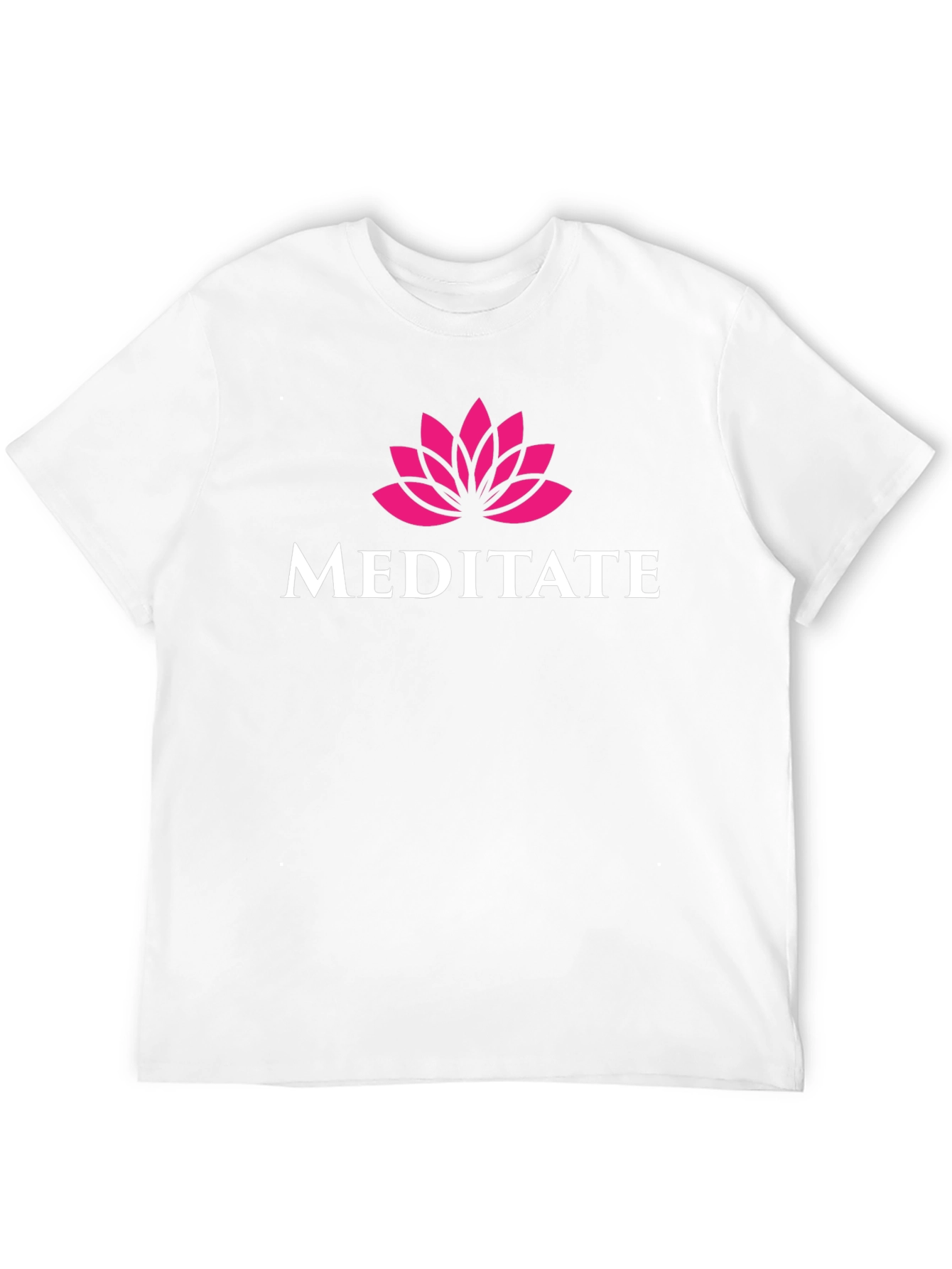 Meditate Lotus Flower Graphic Tee - Black