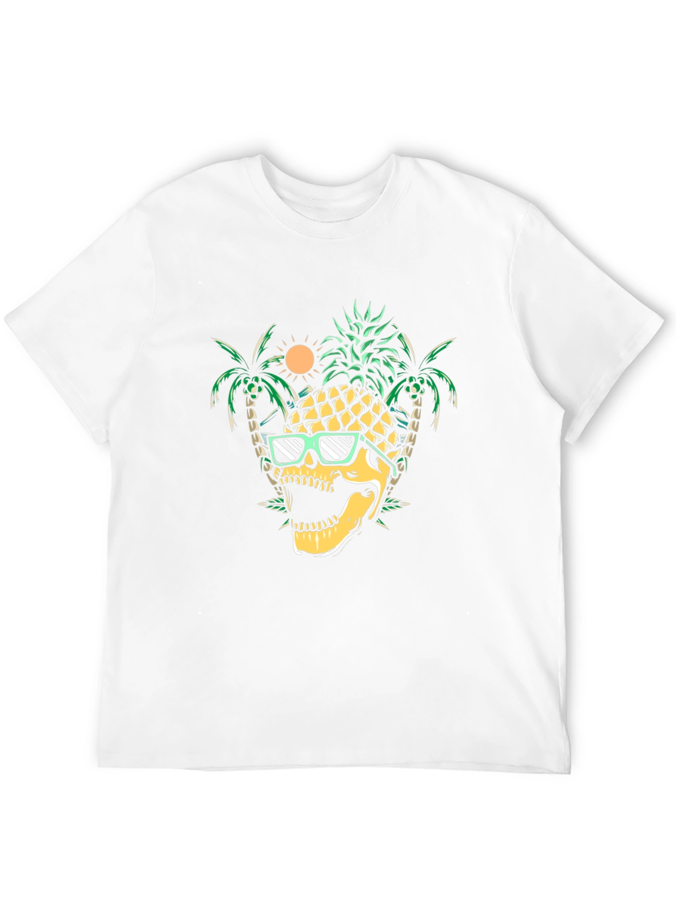 Cool Pineapple Skull Graphic Tee - Summer Vibes