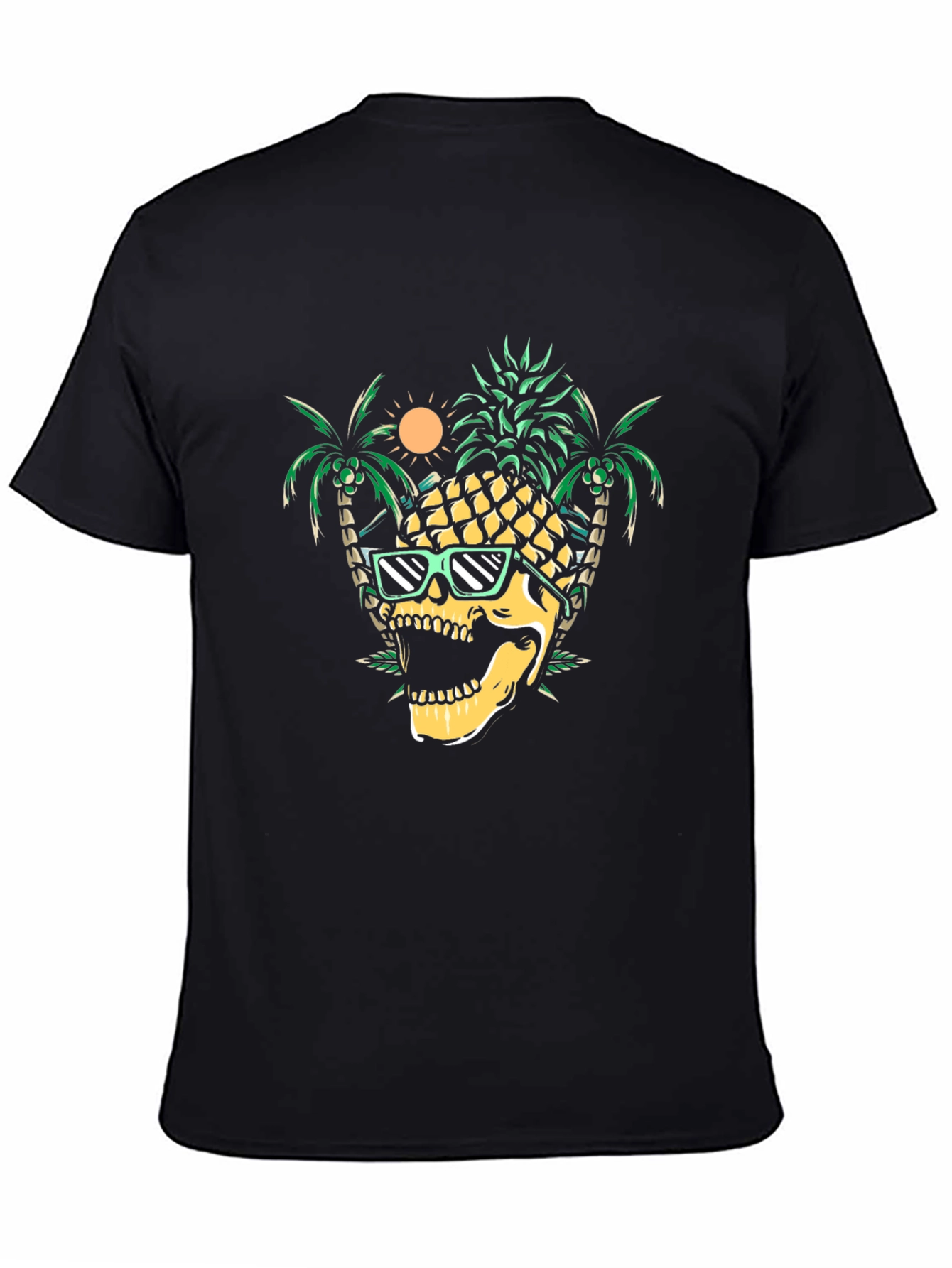 Cool Pineapple Skull Graphic Tee - Summer Vibes