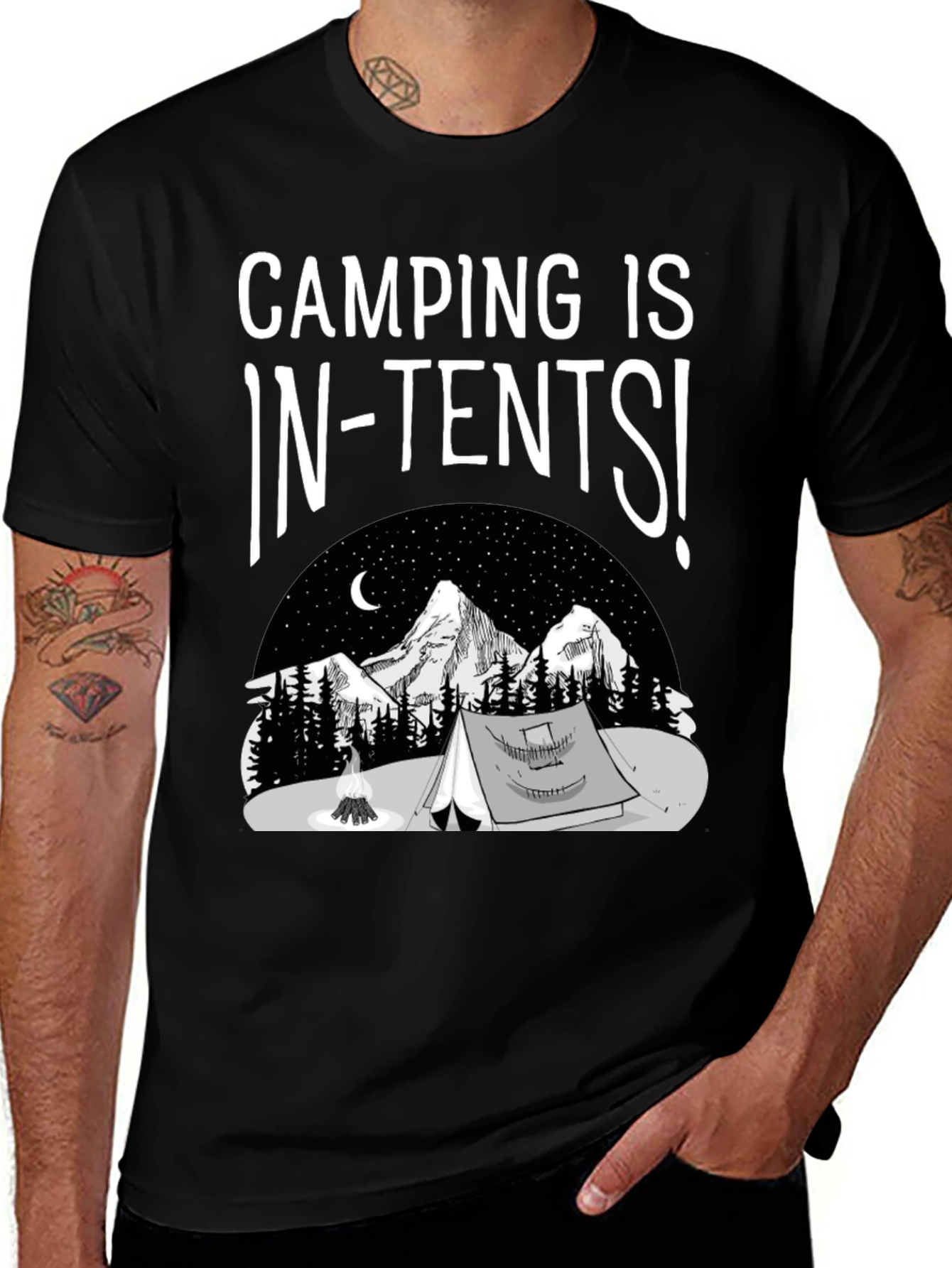 Camping Is In-Tents T-Shirt Graphic Tee