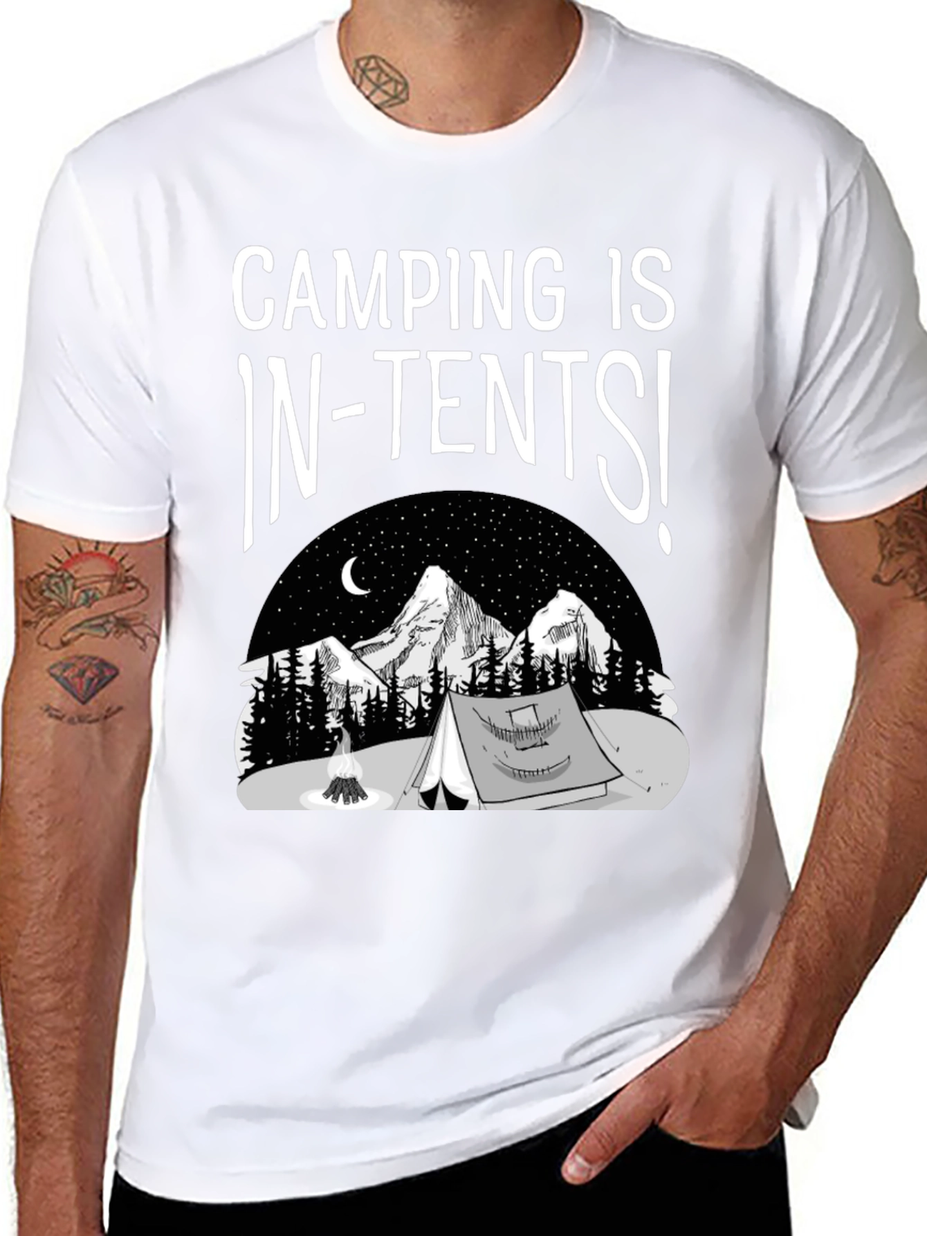 Camping Is In-Tents T-Shirt Graphic Tee