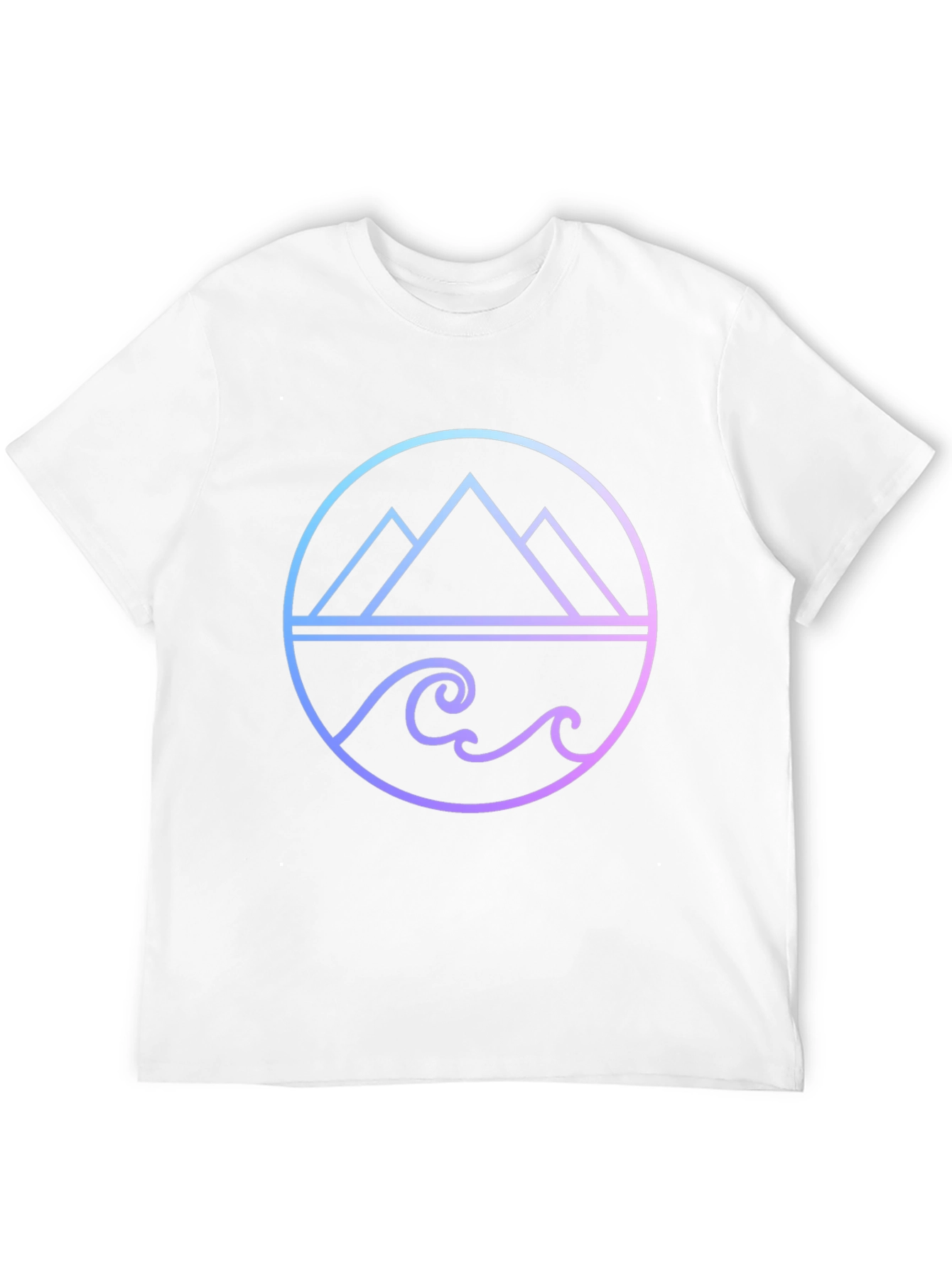Gradient Mountain & Wave Graphic Tee