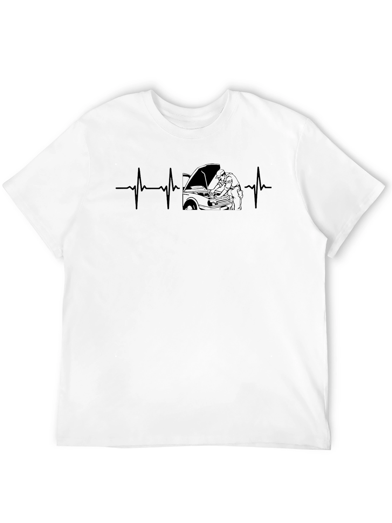 Mechanic Heartbeat T-Shirt - Auto Repair Design