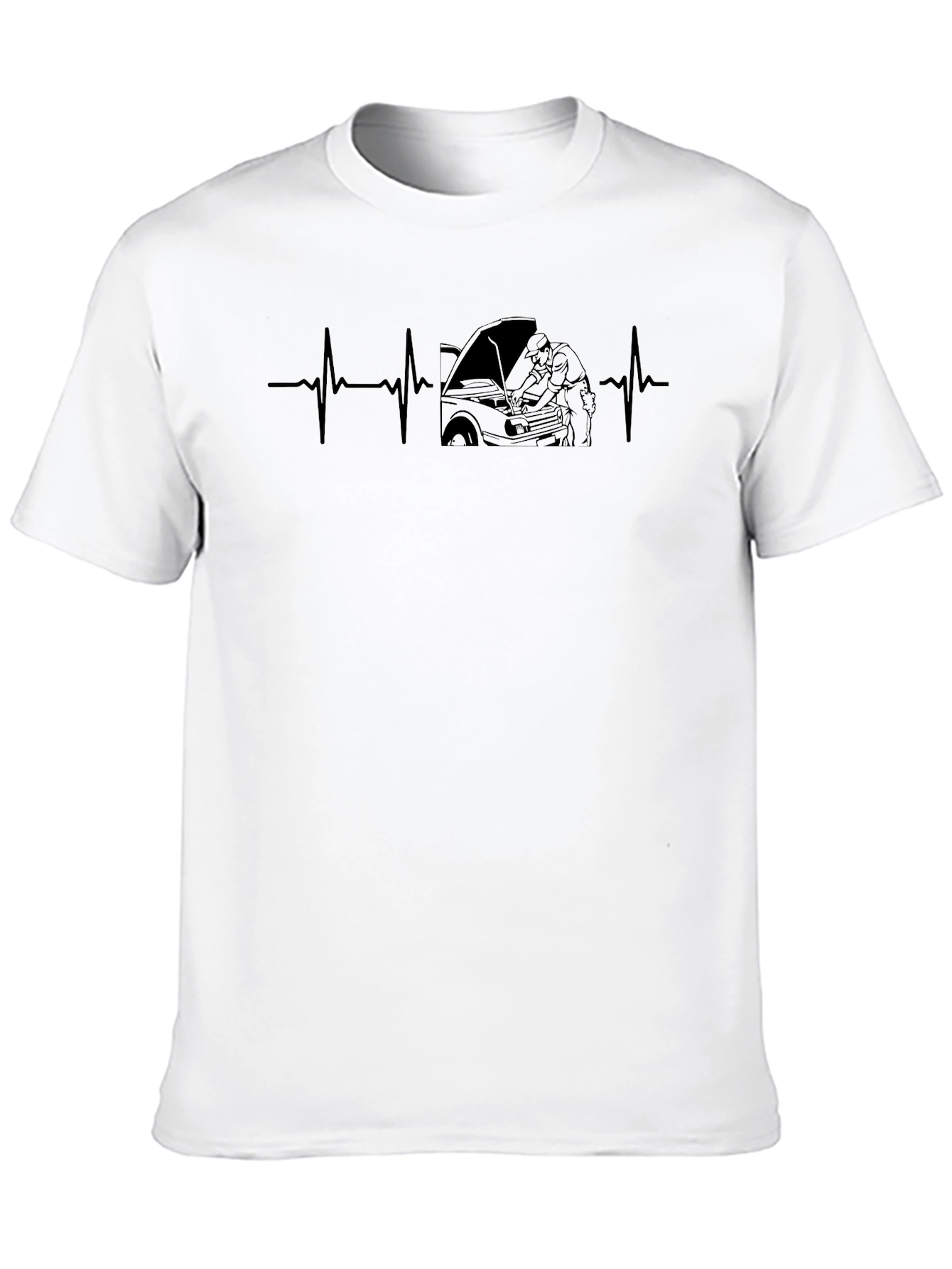 Mechanic Heartbeat T-Shirt - Auto Repair Design