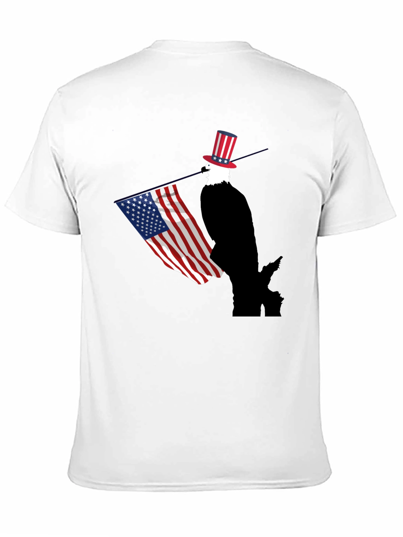 Patriotic Bald Eagle USA Flag Graphic T-Shirt