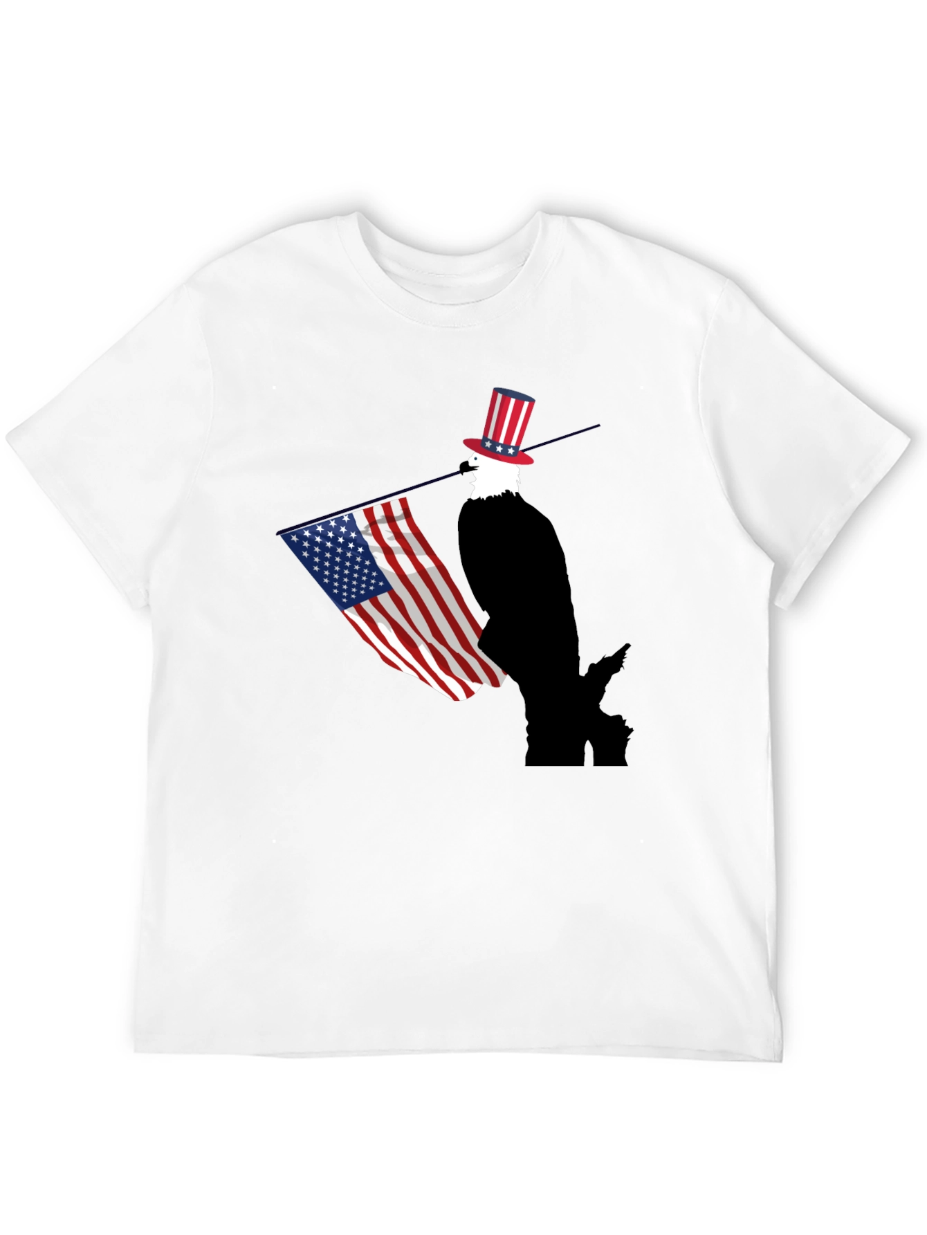 Patriotic Bald Eagle USA Flag Graphic T-Shirt
