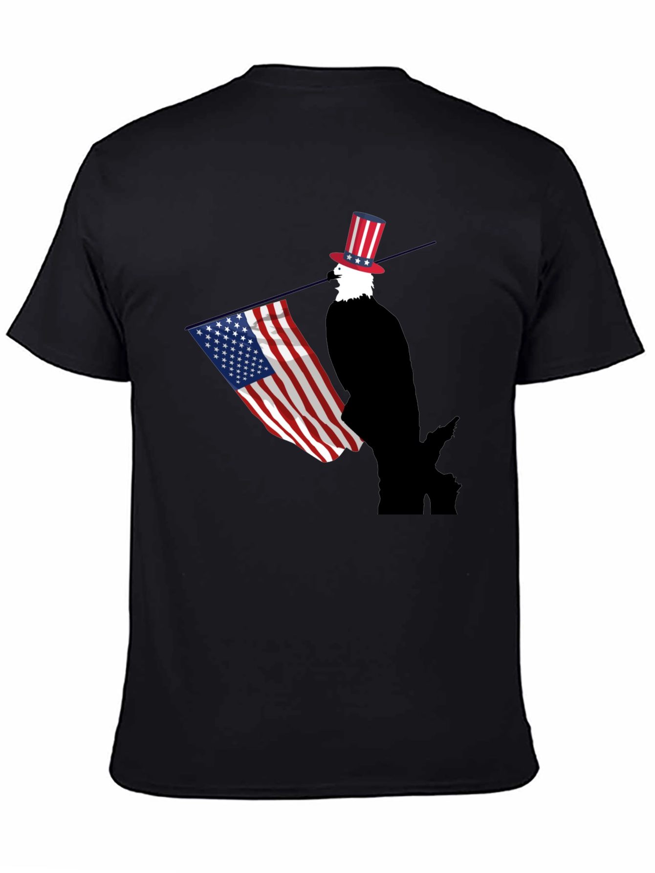 Patriotic Bald Eagle USA Flag Graphic T-Shirt