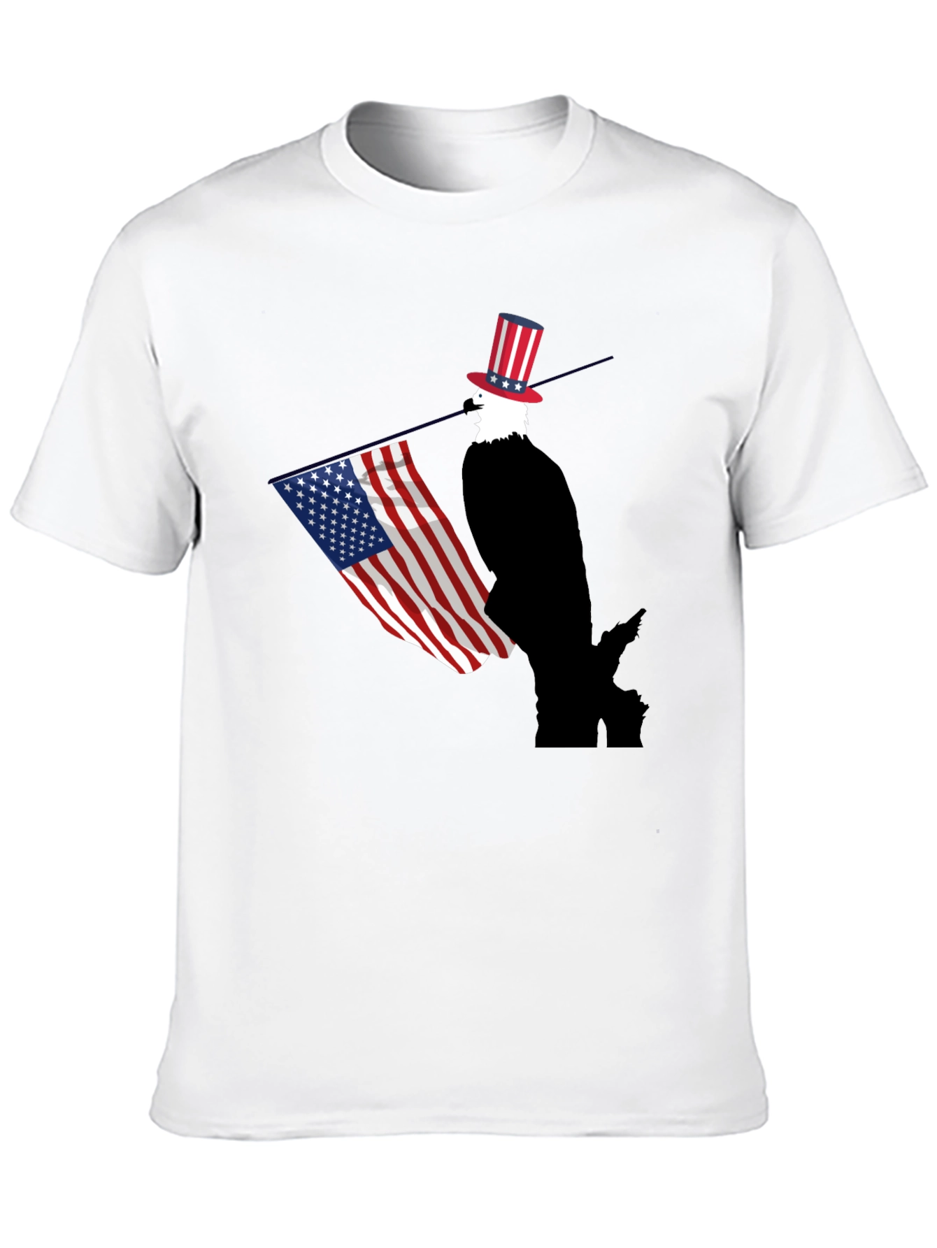Patriotic Bald Eagle USA Flag Graphic T-Shirt