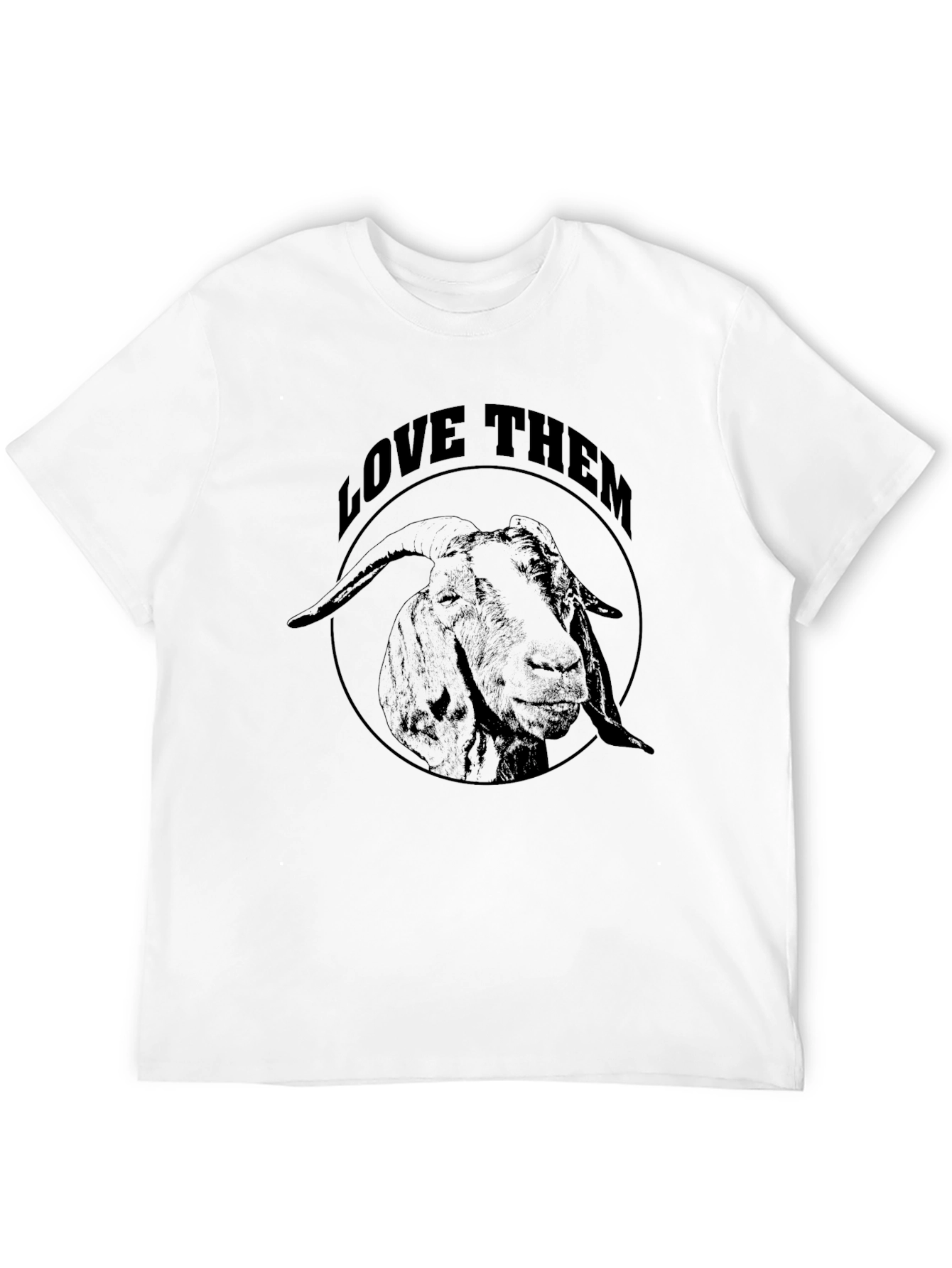 Love Them Goat Graphic Tee - Black Cotton T-Shirt