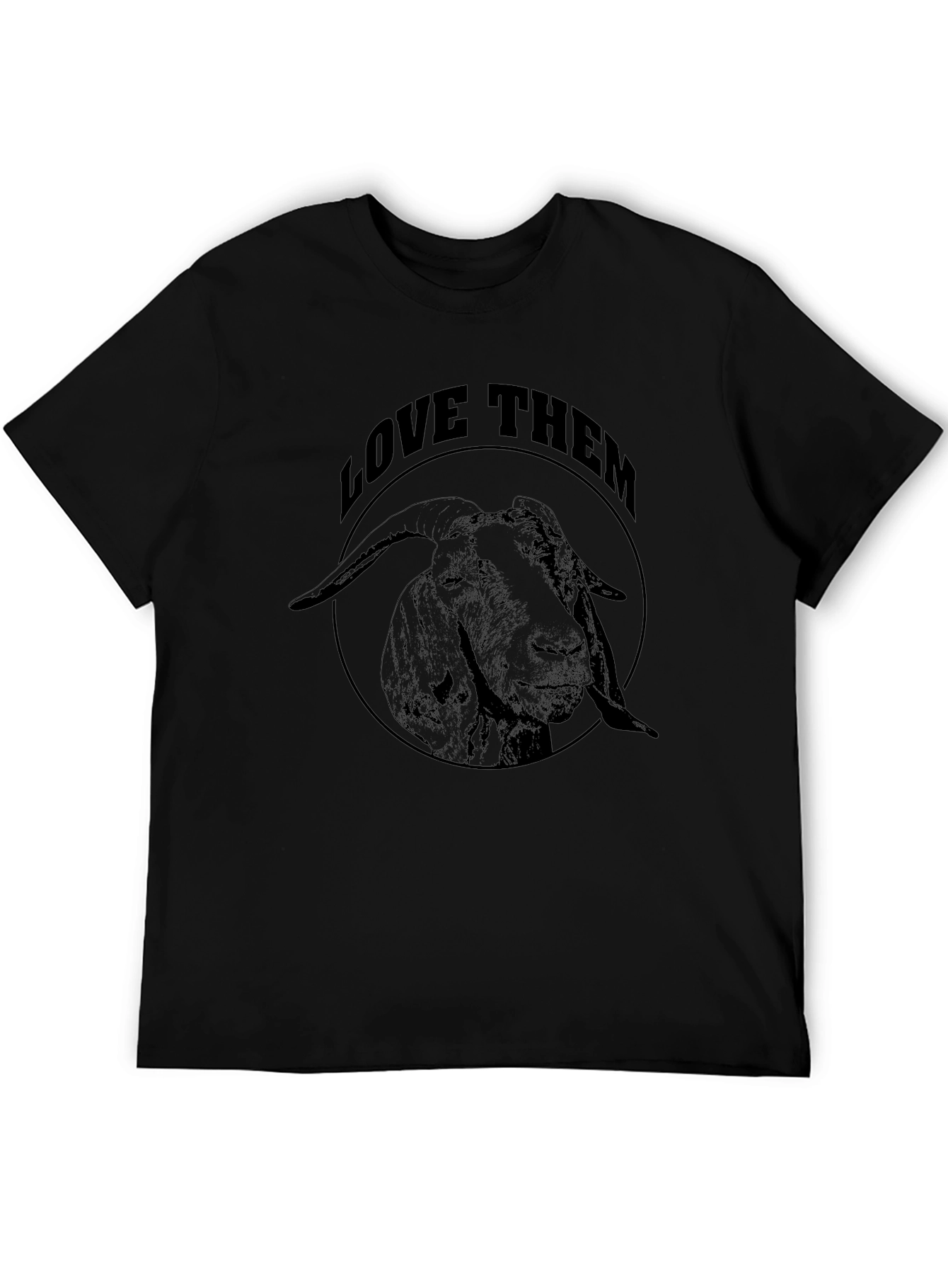 Love Them Goat Graphic Tee - Black Cotton T-Shirt
